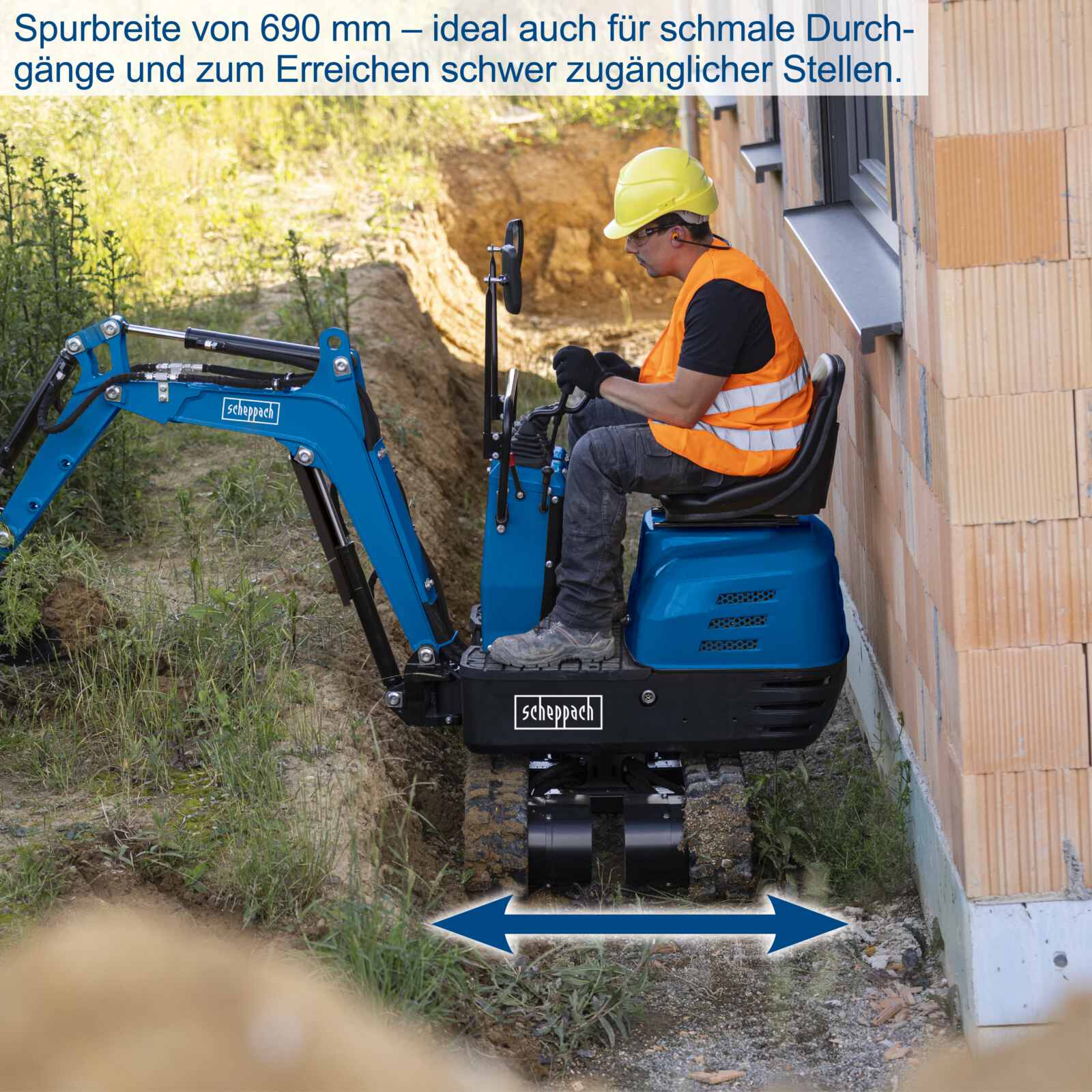 Scheppach Benzin Mini-Bagger EXC815 XXL Set - inkl. umfangreichem Zubehör | 8,5 PS | Kettenantrieb - Image 7