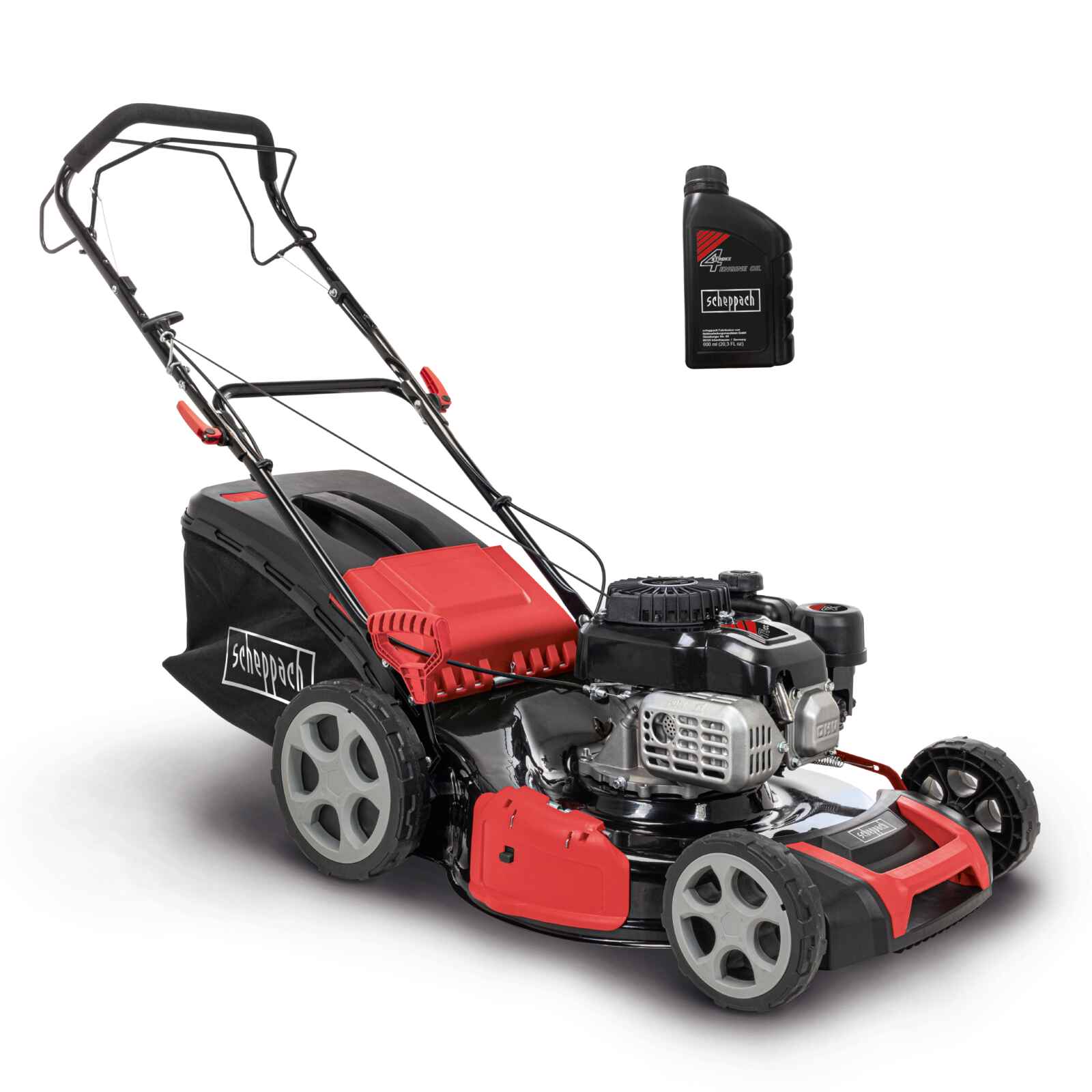 Scheppach Benzin Rasenmäher MS175-51 - 5,4 PS | 51cm Schnittbreite | Radantrieb | inkl. Motoröl