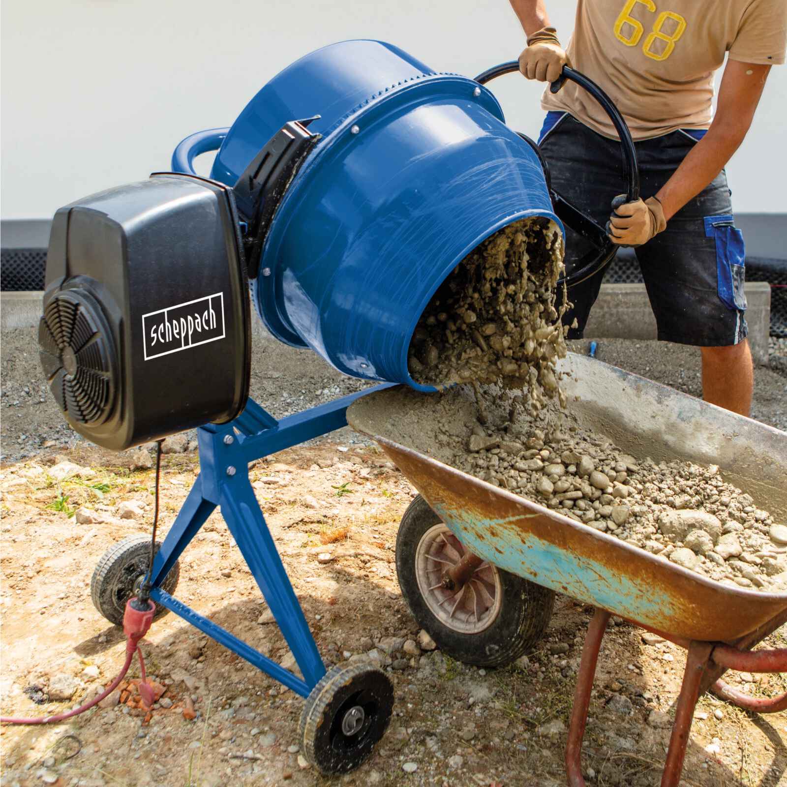 Scheppach Betonmischer MIX140 | 550W | 140L | Drehzahl 26,6 min-1 | Zahnräder aus Guss - Image 8