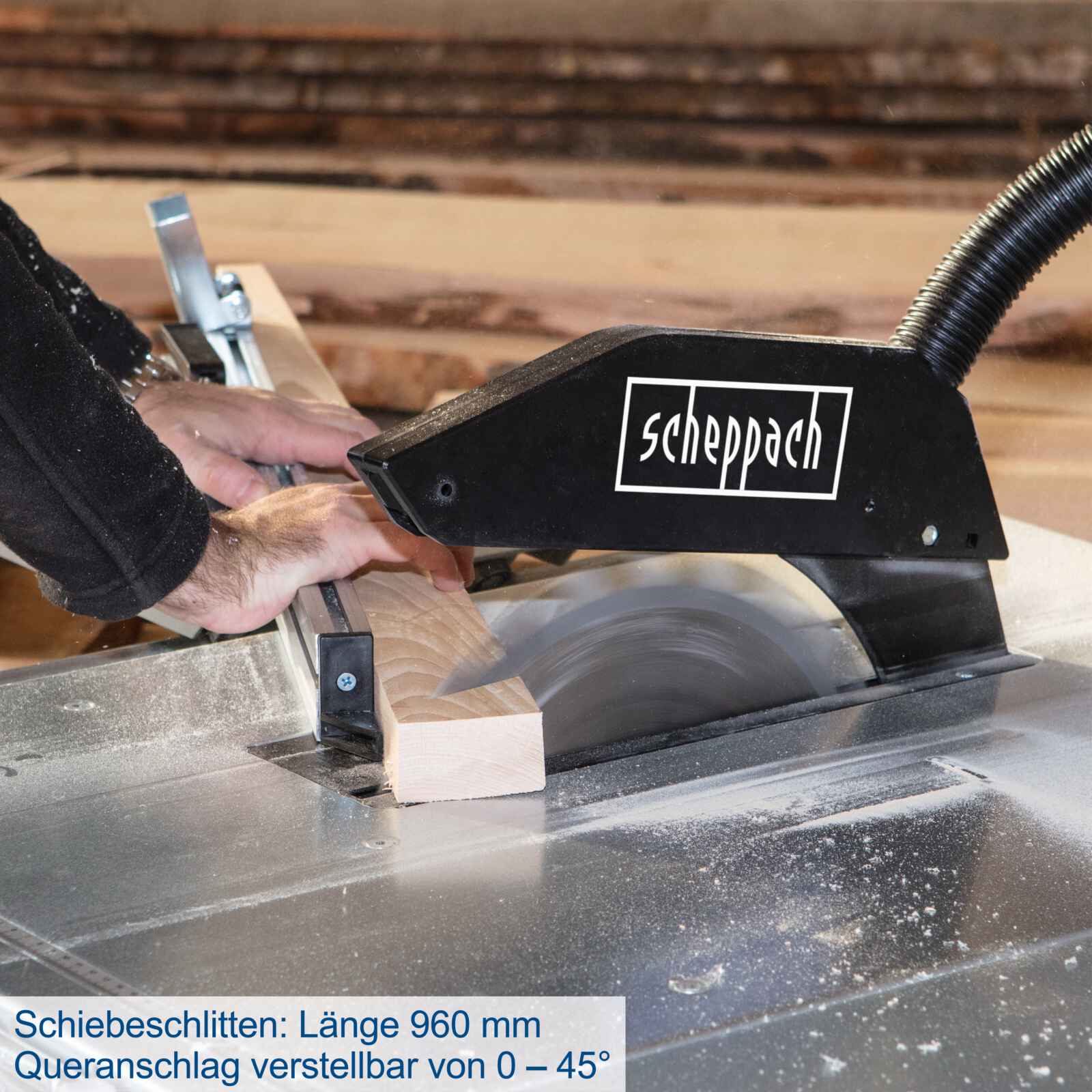 Scheppach Tischkreissäge TS310 400V - 83mm Schnitthöhe | Schiebeschlitten | 2. Blatt + Verbreiterung - Image 6