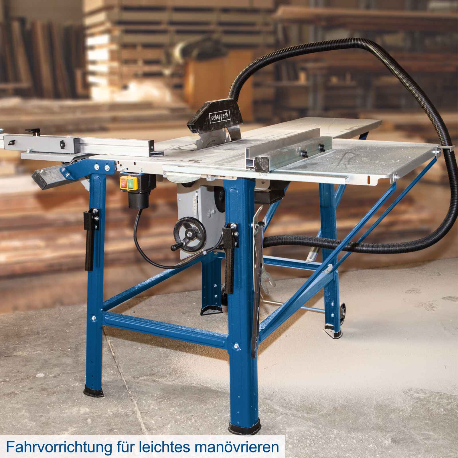 Scheppach Tischkreissäge TS310 400V - 83mm Schnitthöhe | Schiebeschlitten | 2. Blatt + Verbreiterung - Image 7