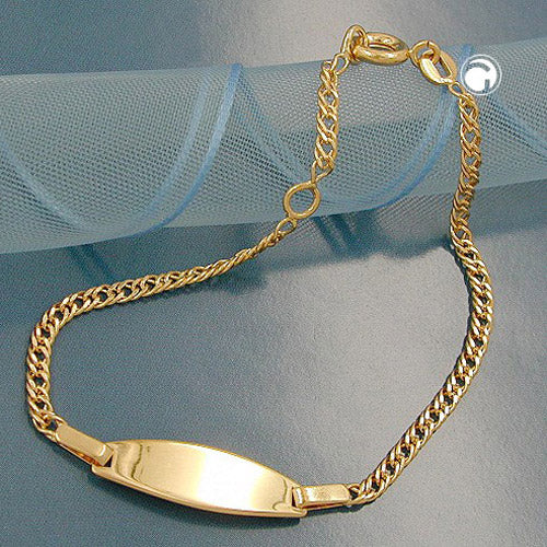 Schildband 2,2mm Doppelpanzer zweifach diamantiert vergoldet AMD - Image 2