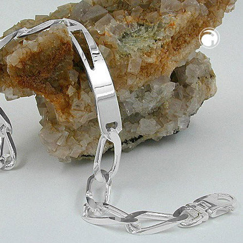Schildband, Weitpanzer diamantiert, 925