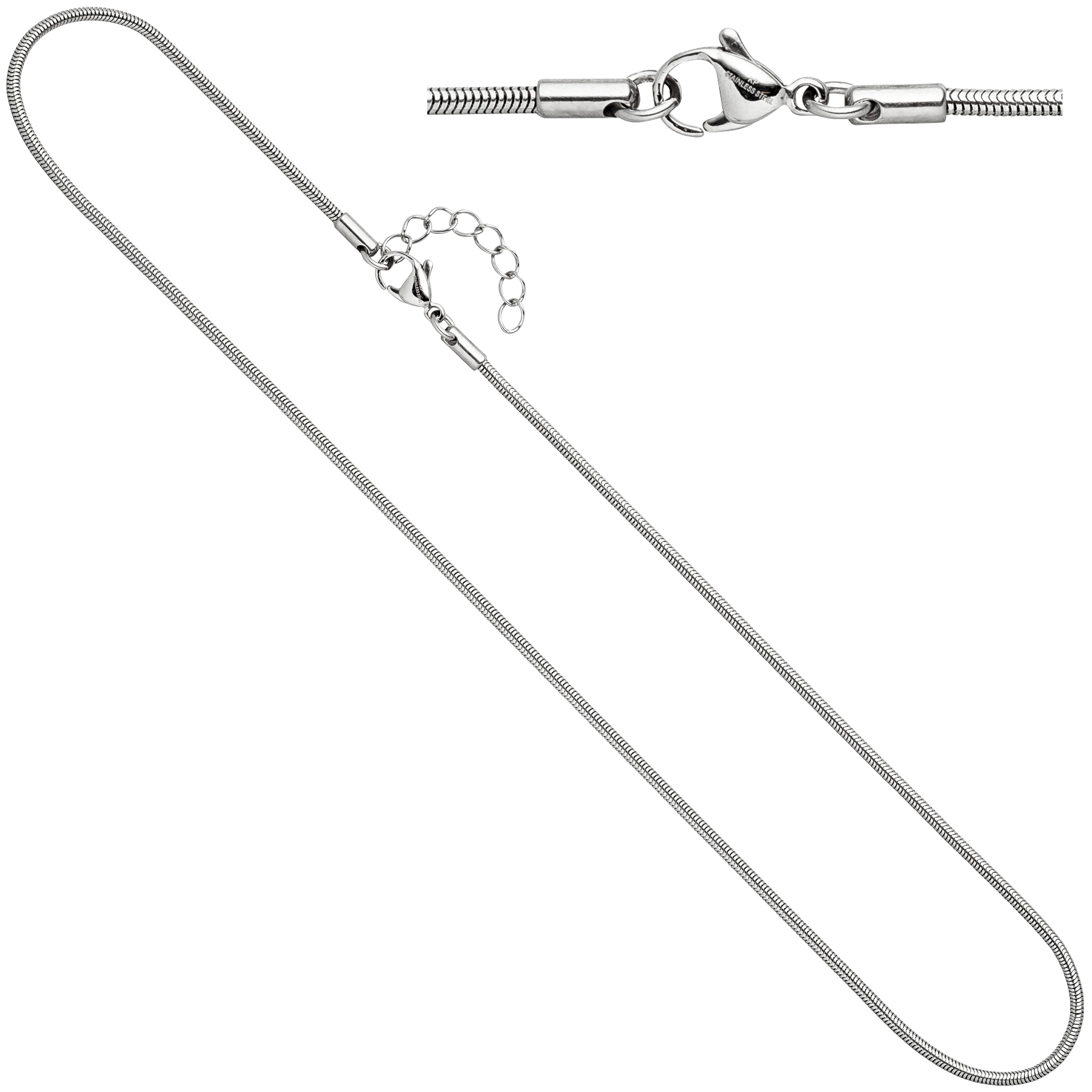 Schlangenkette Edelstahl 1,9 mm 45 cm Halskette Kette Karabiner - Image 2