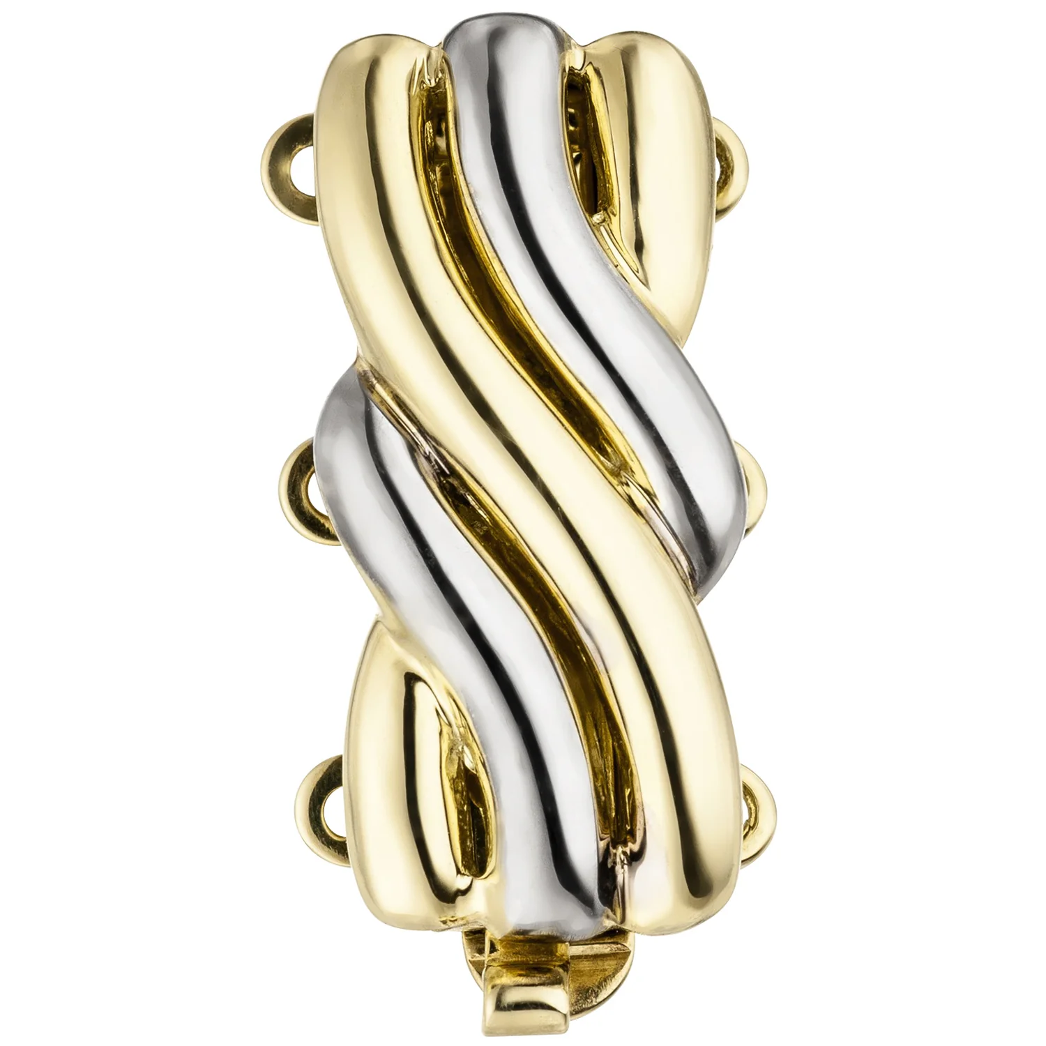 Schließe 3-reihig 585 Gold Gelbgold bicolor Kettenverschluss - Image 2