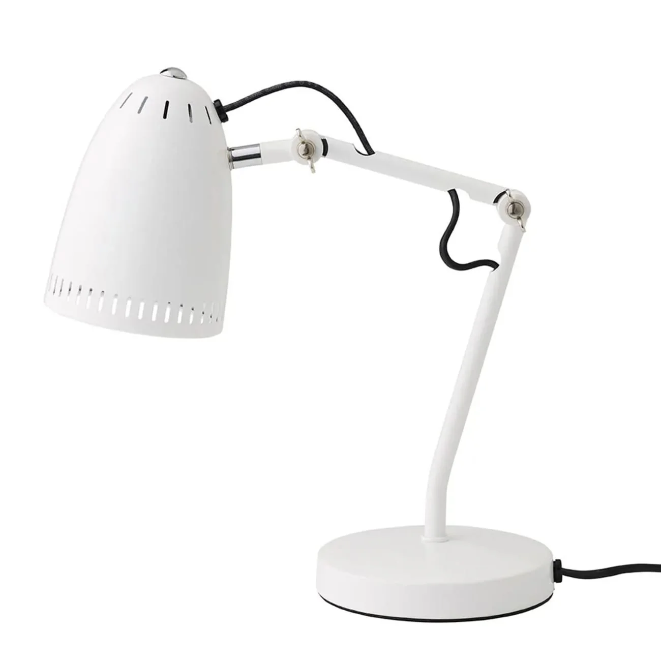 Schreibtischlampe Dynamo 345, mattweiß, verstellbar, Metall
