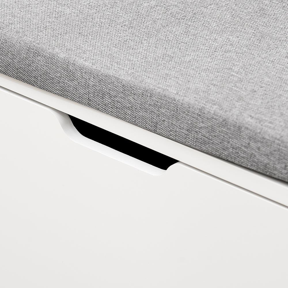 Schuhbank mit Schuhschrank Sitzfunktion Weiß 105x24x52cm Minimalistisch FSR151-L-W - Image 2