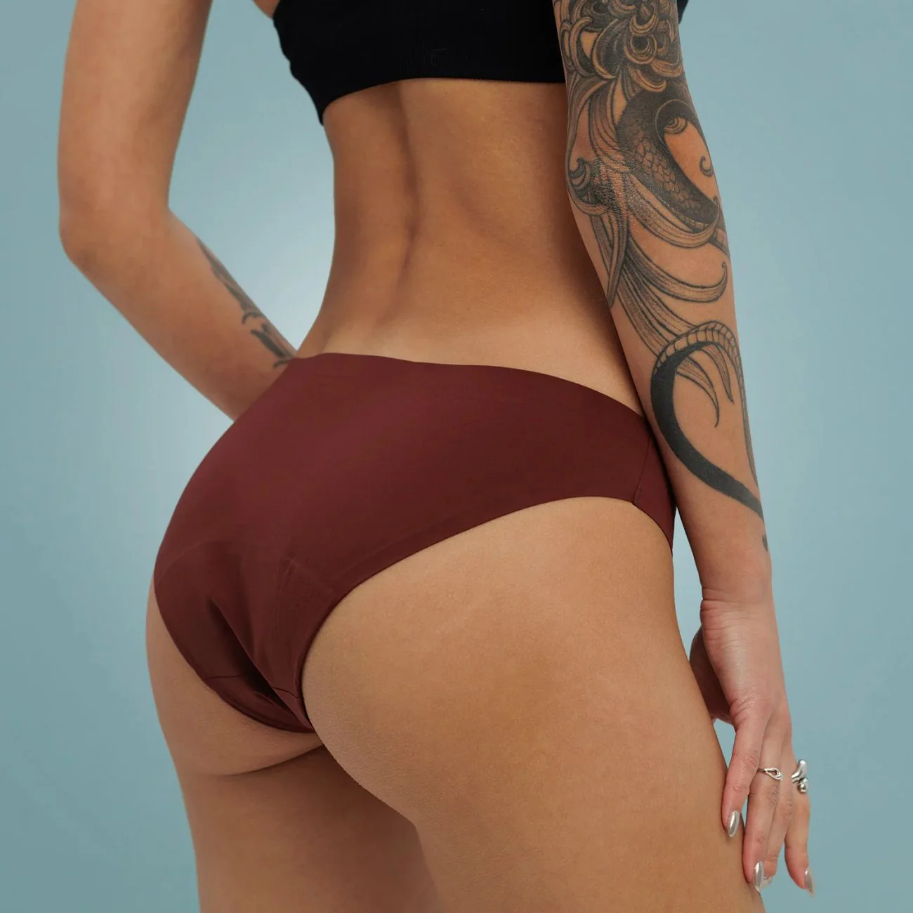 Seamless Menstruationsunterwäsche aus Bio-Baumwolle, Gr. XL, Rot - Image 9