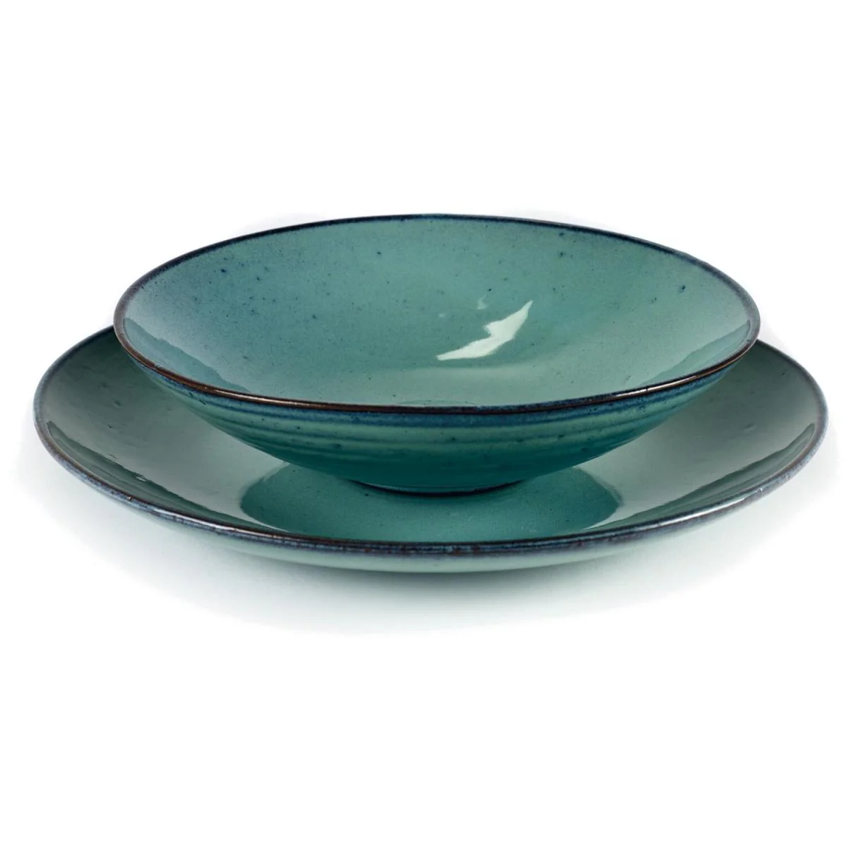 SERAX Teller tief Aqua Turquoise, ø: 230 mm - Image 2