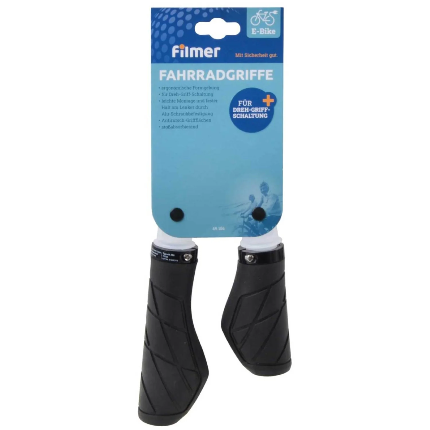 Set Fahrradgriffe Ergo-Grip Schwarz für Dreh-Griff-Schaltung - Image 2