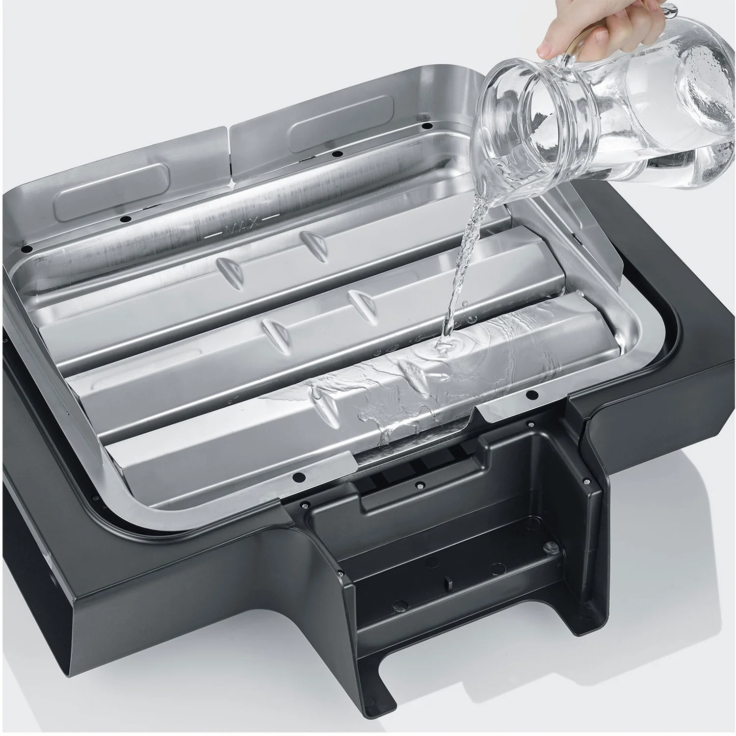 Severin PG 8104 SEVO G, Tischgrill, schwarz Edelstahl, 3000 Watt, Boost-Zone - Image 4