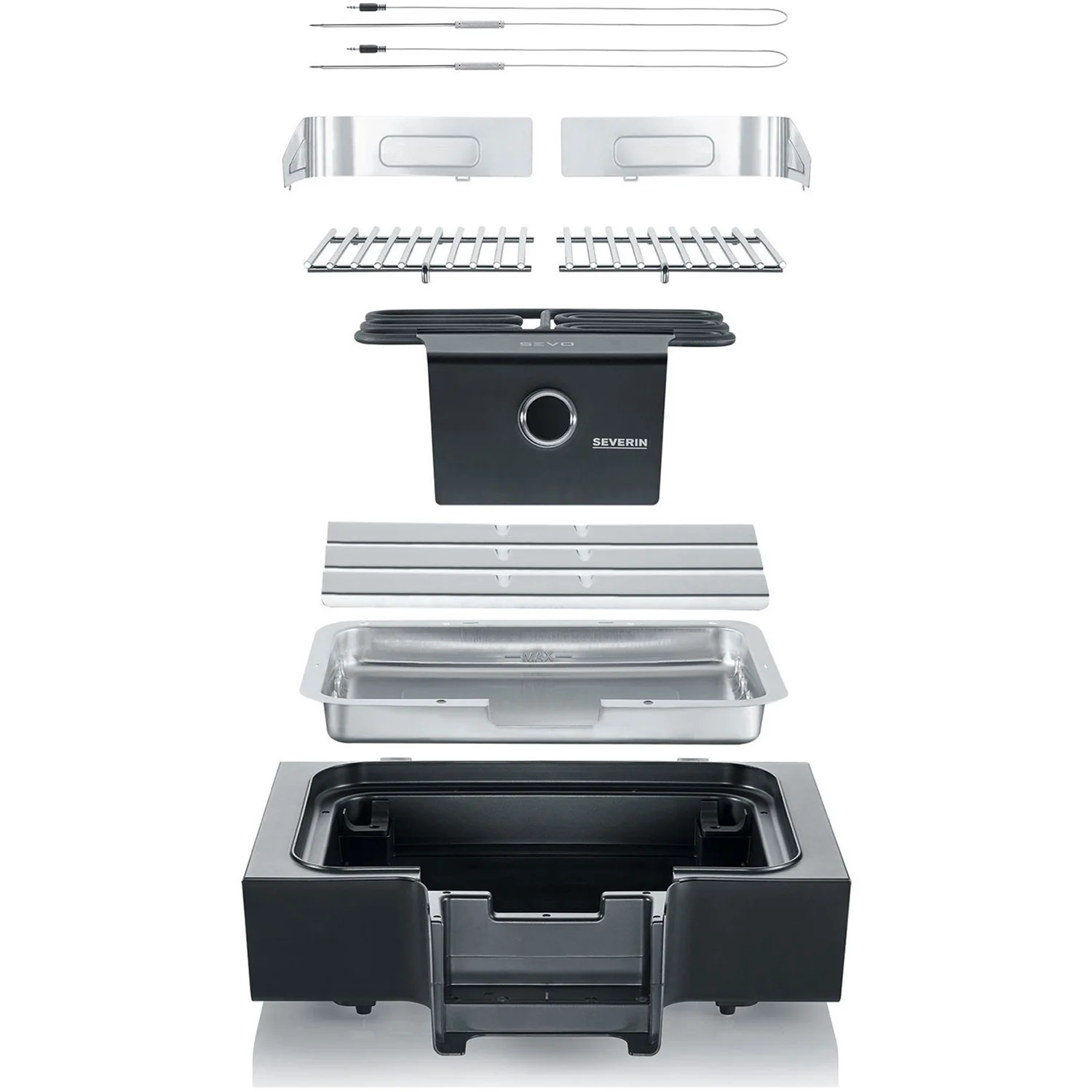 Severin PG 8104 SEVO G, Tischgrill, schwarz Edelstahl, 3000 Watt, Boost-Zone - Image 5
