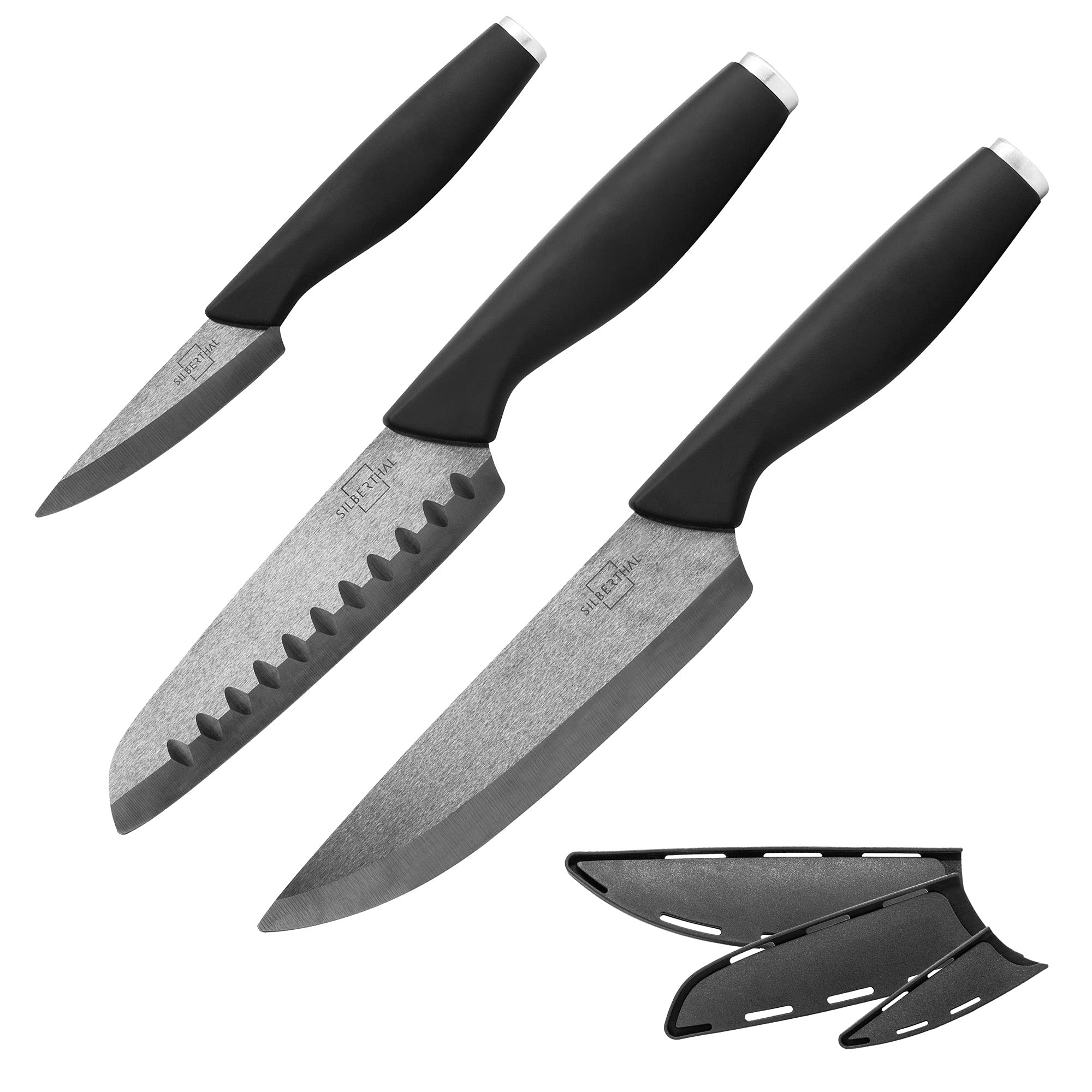 SILBERTHAL Keramikmesser Set 3 Stk - scharf und vielseitig - Chefmesser, Santokumesser, - Image 2