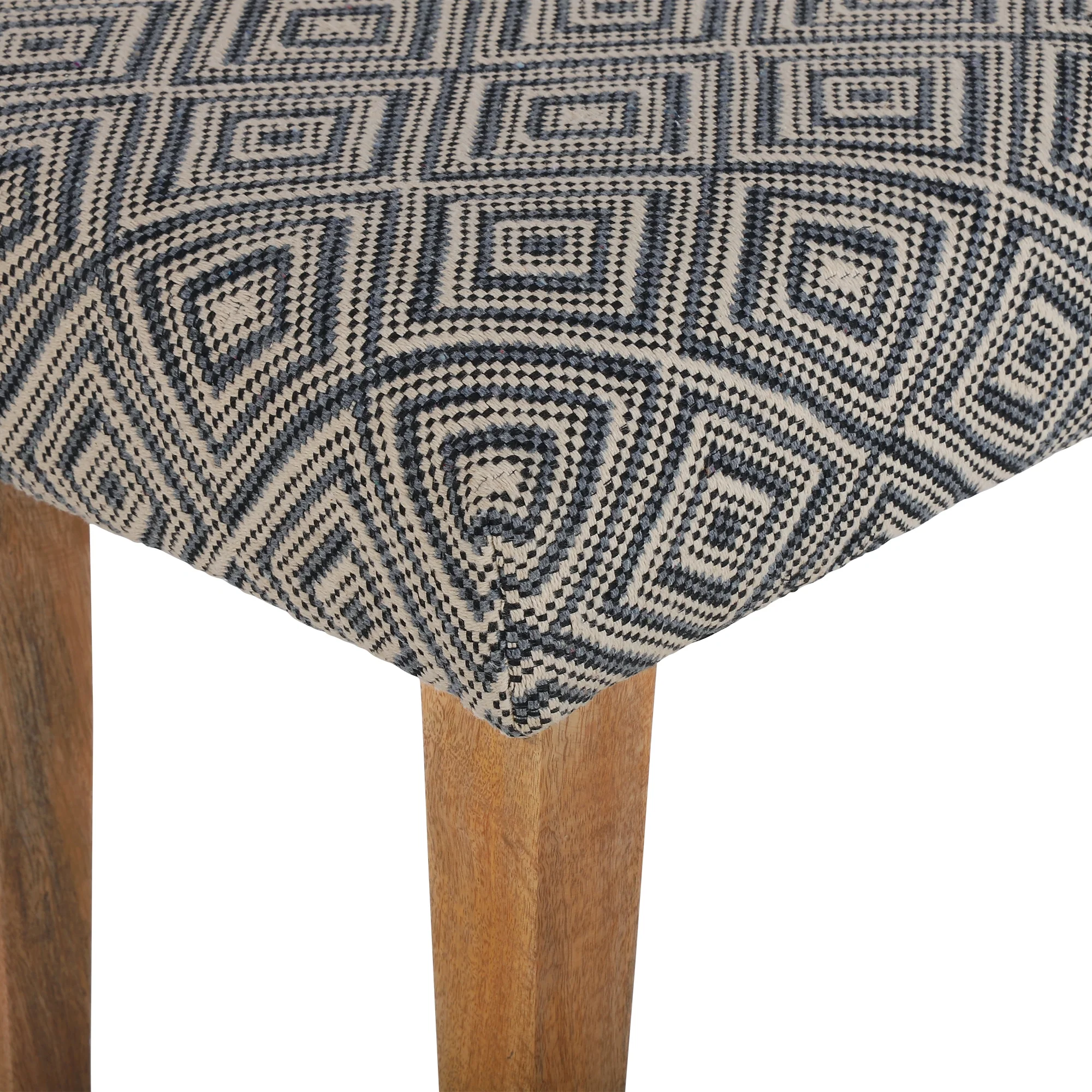Sitzbank 120x48x40 cm Schwarz/Grau aus Stoffbezug mit Holzbeine WOMO-Design - Image 3