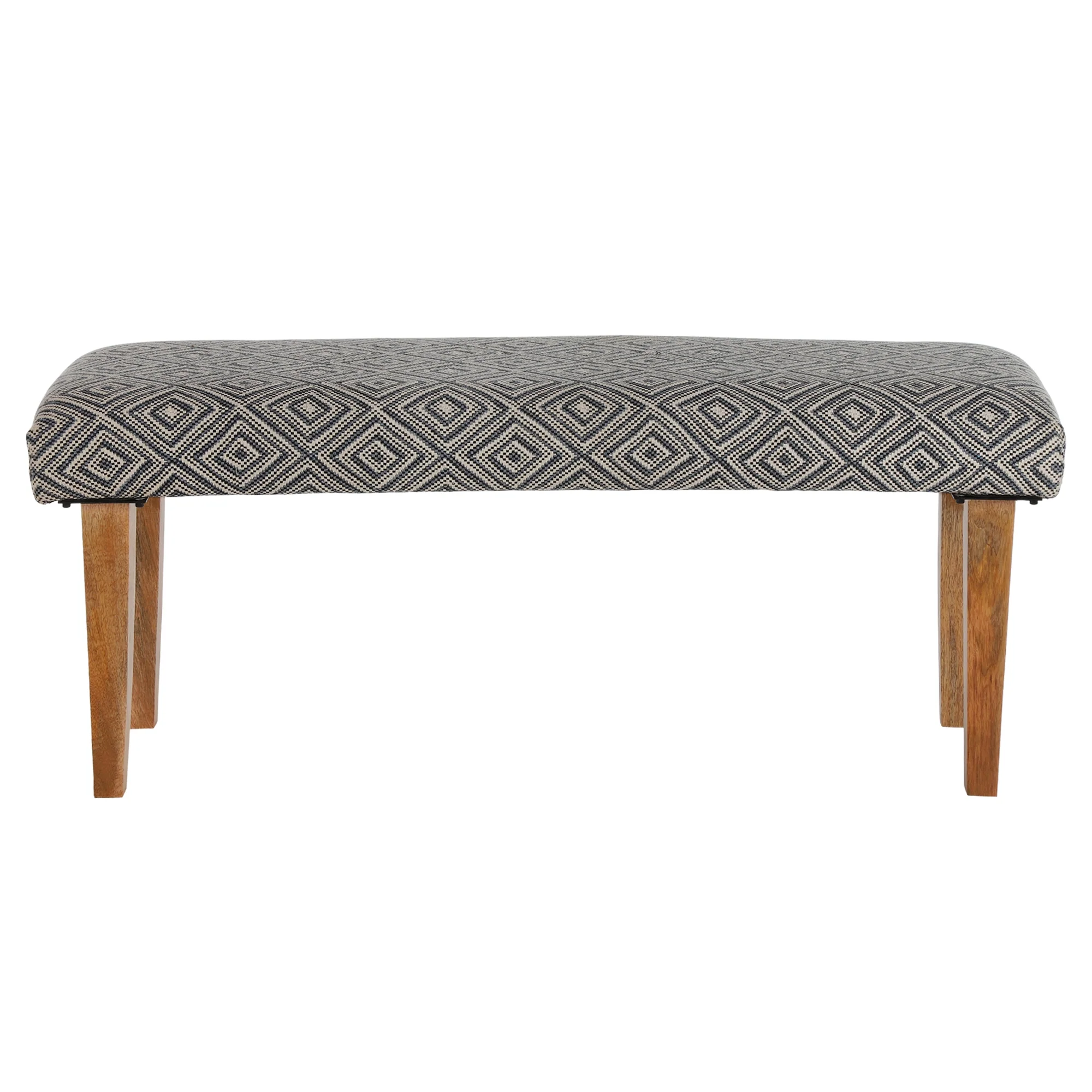 Sitzbank 120x48x40 cm Schwarz/Grau aus Stoffbezug mit Holzbeine WOMO-Design - Image 4