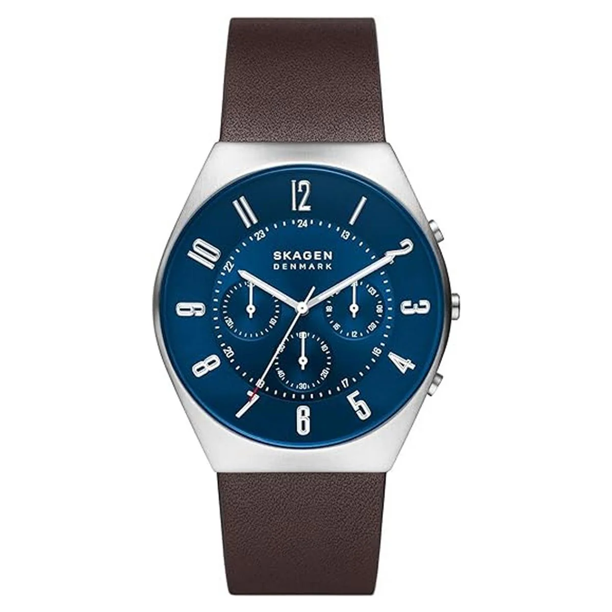 Skagen Herren Uhr Chronograph Armbanduhr Grenen Leder SKW6842