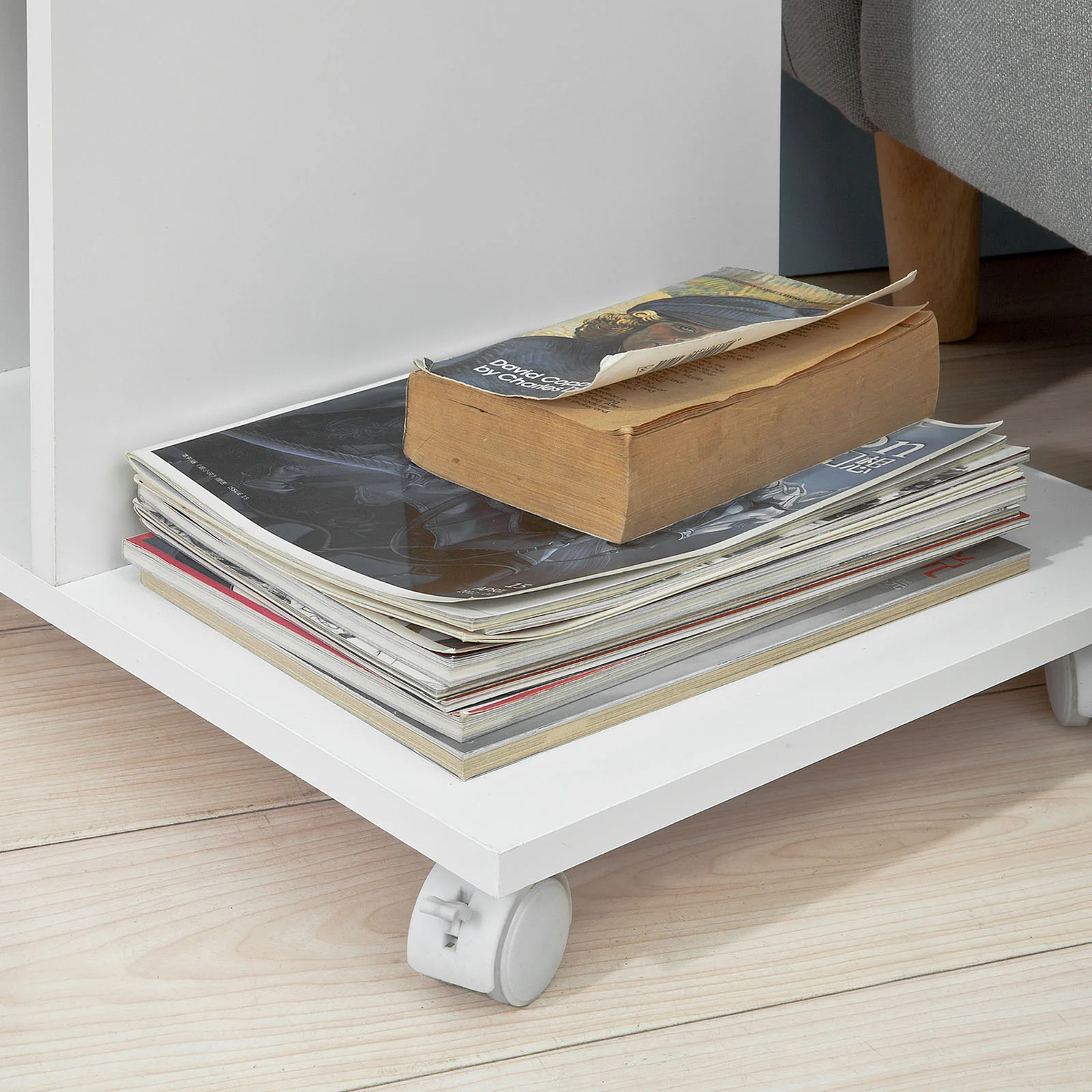 SoBuy Beistelltisch moderner Side Tisch mit Ablagefach in Weiß, FBT48-W - Image 6
