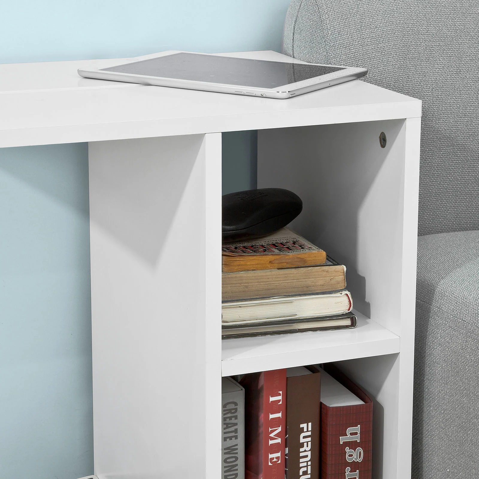 SoBuy Beistelltisch moderner Side Tisch mit Ablagefach in Weiß, FBT48-W - Image 8