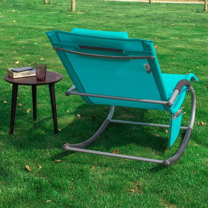 SoBuy Schaukelstuhl-Gartenset für 2 Personen Hellgrün OGS28-GRx2 - Image 122