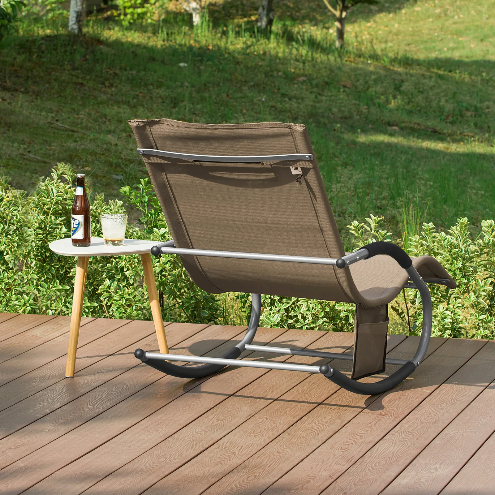 SoBuy Schaukelstuhl-Gartenset für 2 Personen Hellgrün OGS28-GRx2 - Image 161