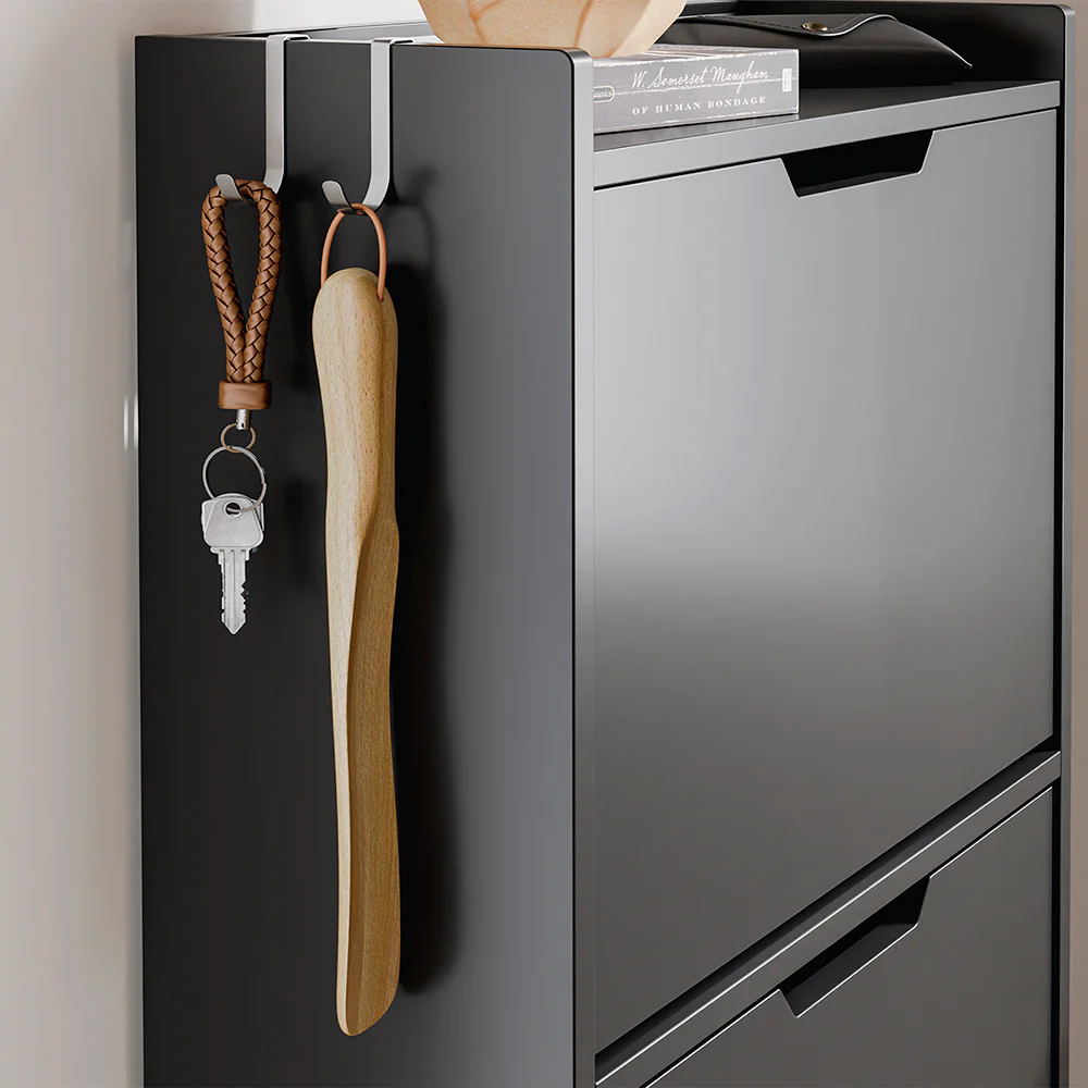 SoBuy Schuhschrank Aufbewahrung Dunkelgrau 50x19x131cm Modern FSR151-H-E-SCH - Image 2