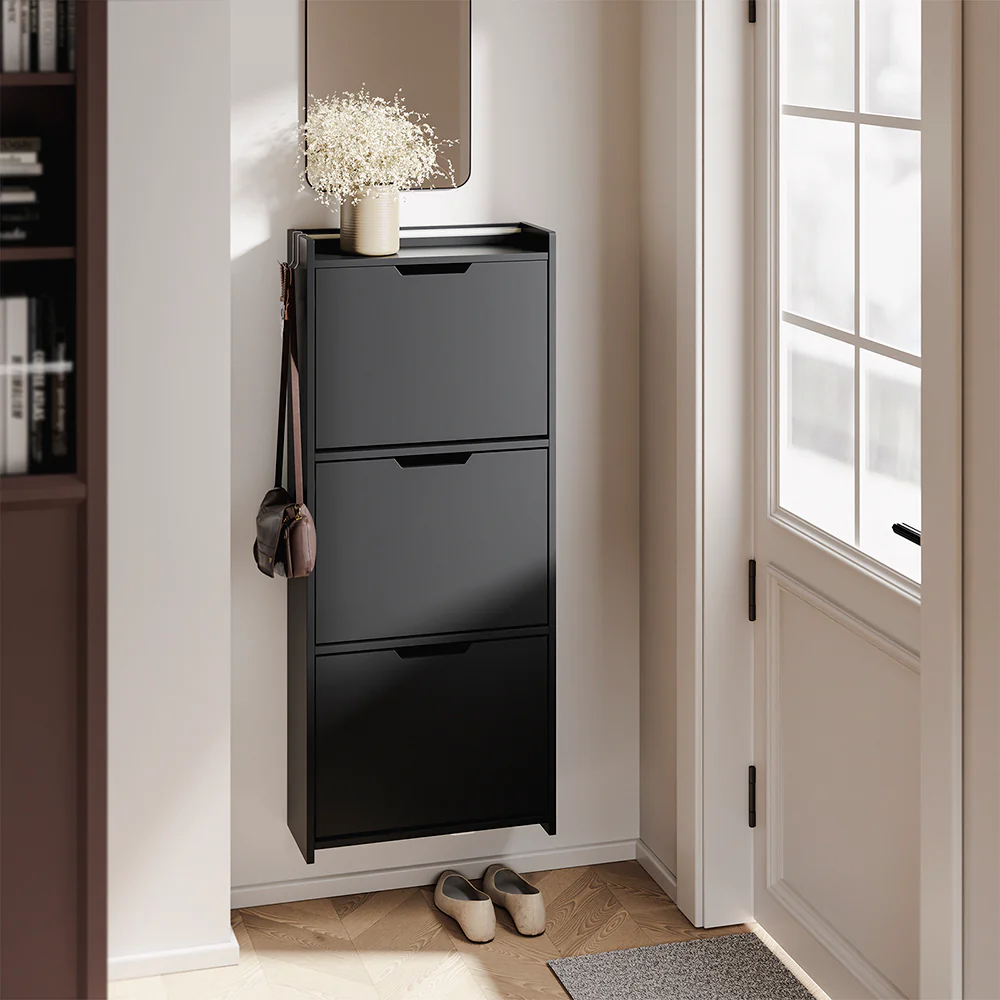 SoBuy Schuhschrank Aufbewahrung Dunkelgrau 50x19x131cm Modern FSR151-H-E-SCH - Image 6