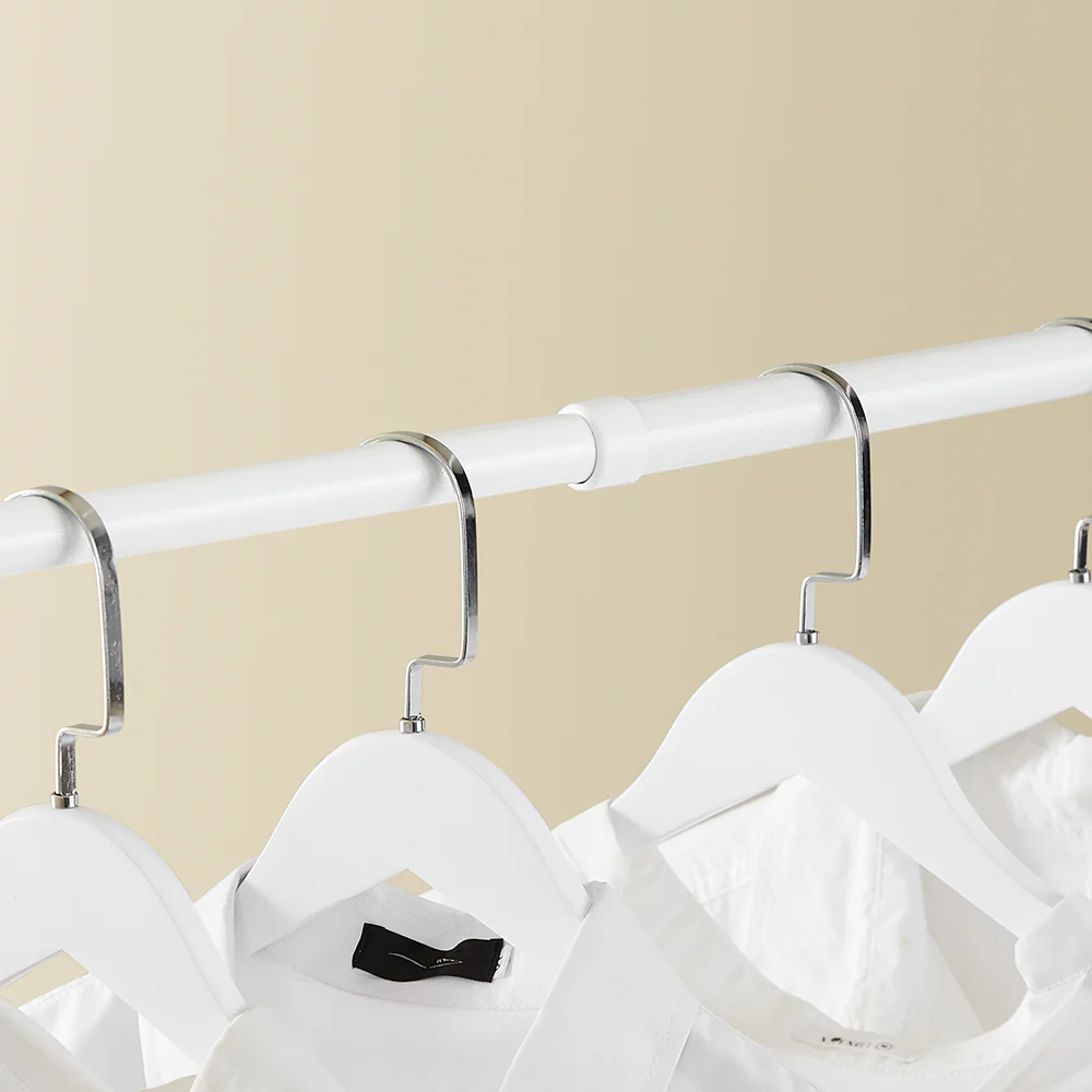 SoBuy Verstellbarer Garderobenständer Aufbewahrung Weiß 124x62x200cm Minimalist KLS03-II-W - Image 10