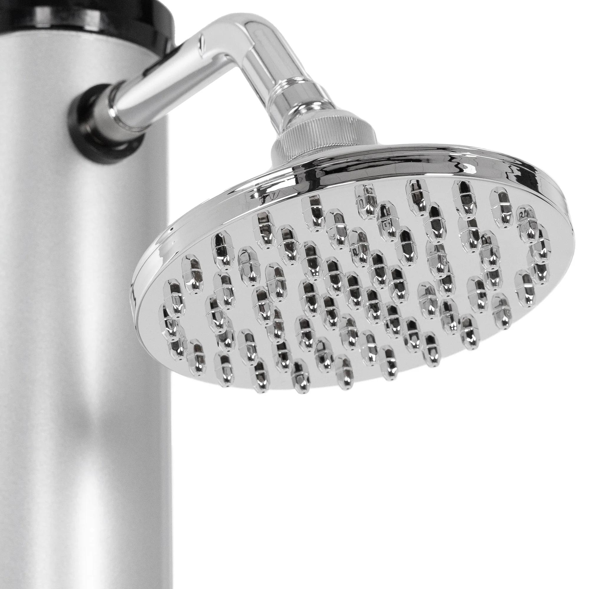 Solardusche 20L 210cm rund Silber-Schwarz mit Bodenplatte Dunkelgrau - Image 4