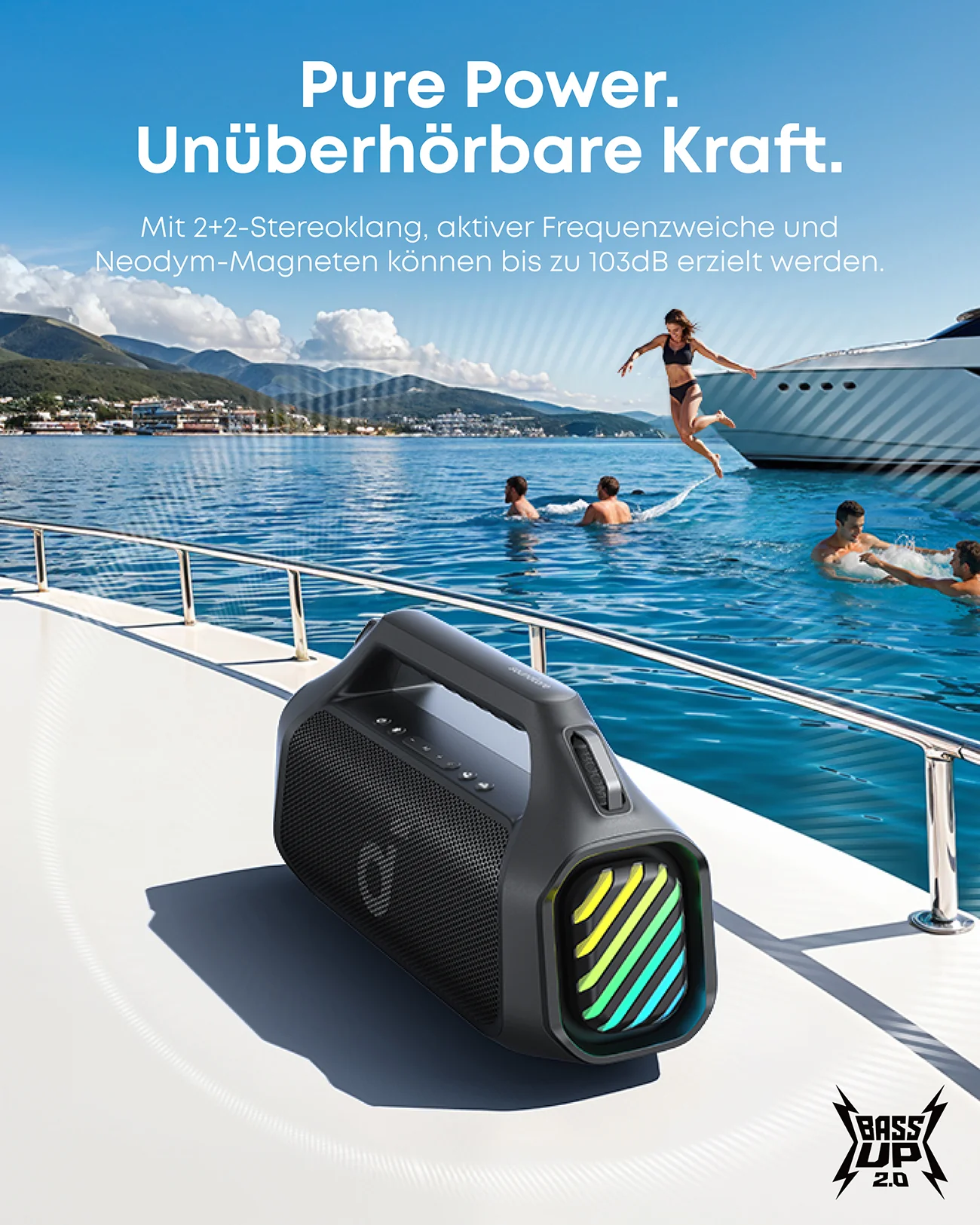 Soundcore Boom 2 Pro tragbarer Lautsprecher schwarz IP68 beleuchtet 20h Akku - Image 3