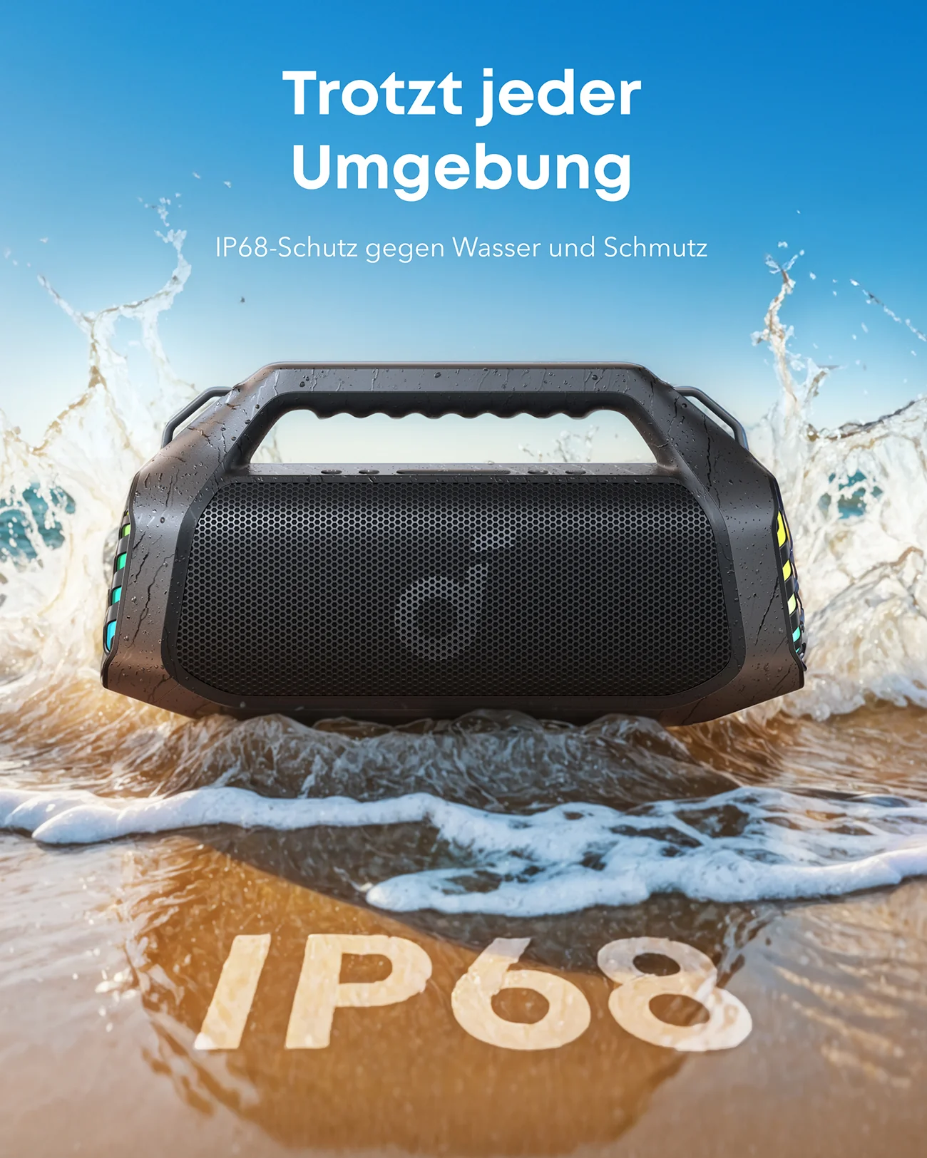 Soundcore Boom 2 Pro tragbarer Lautsprecher schwarz IP68 beleuchtet 20h Akku - Image 4