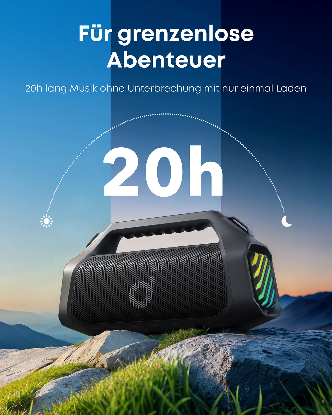 Soundcore Boom 2 Pro tragbarer Lautsprecher schwarz IP68 beleuchtet 20h Akku - Image 5