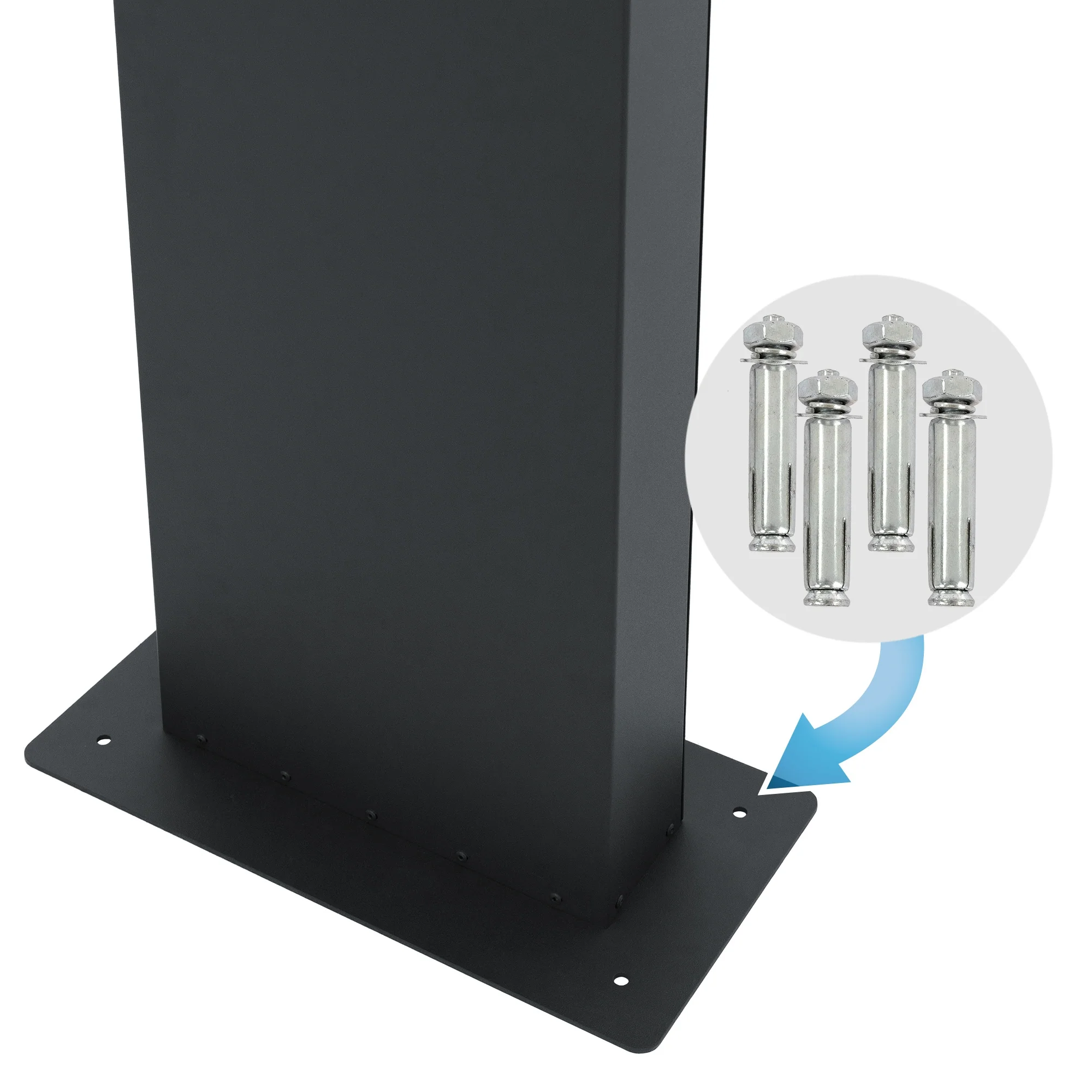 Standbriefkasten mit Zeitungsfach 37x11x37 cm Hellgrau aus Edelstahl ML-Design - Image 4