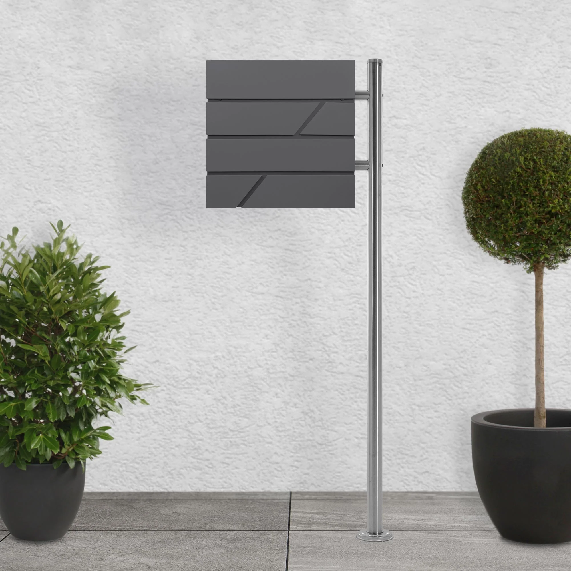Standbriefkasten mit Zeitungsfach, Briefkasten mit Pfosten, Standfuß freistehend - Image 3