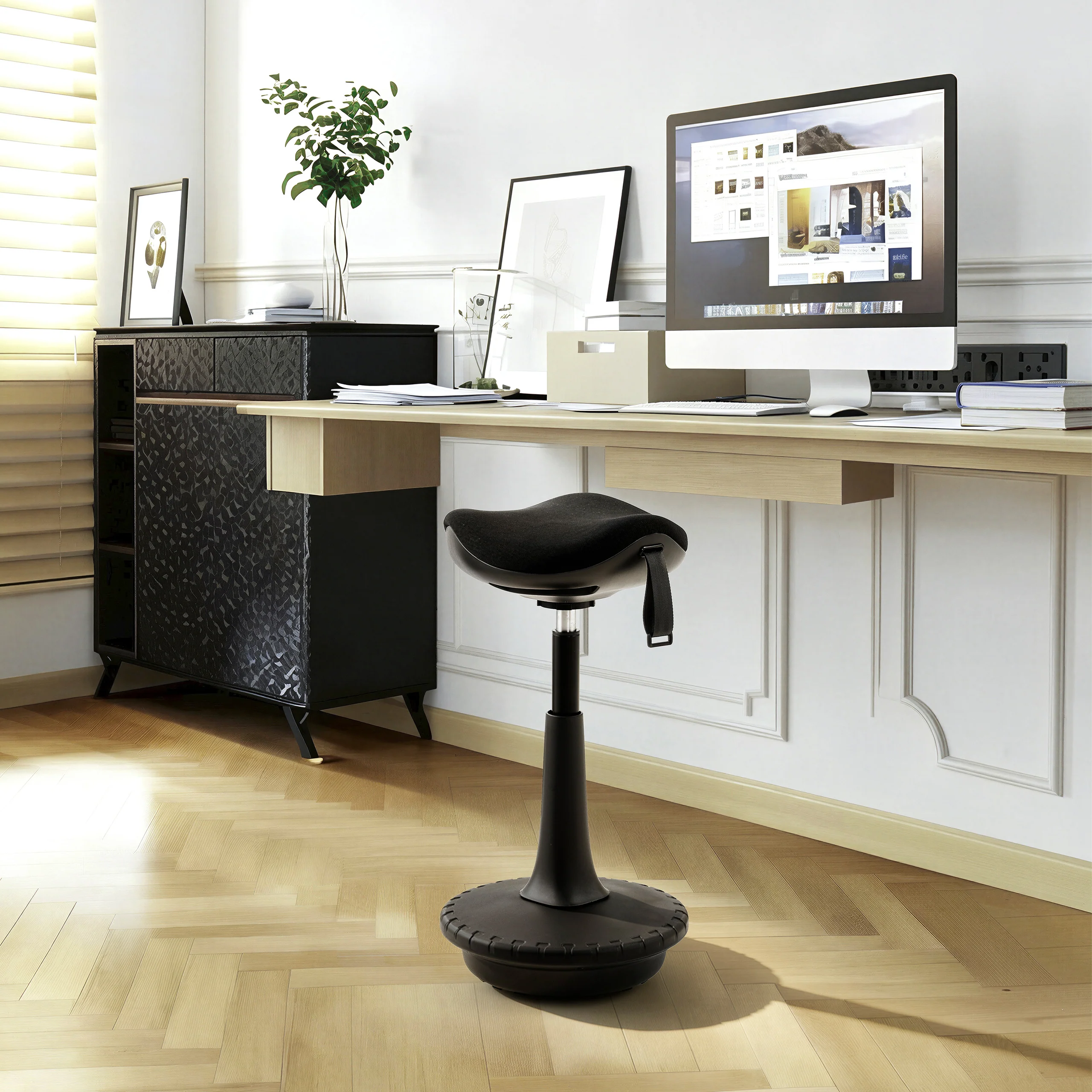 Stehhocker / Stehhilfe Balance Sit Ergo Stoff schwarz hjh OFFICE - Image 6