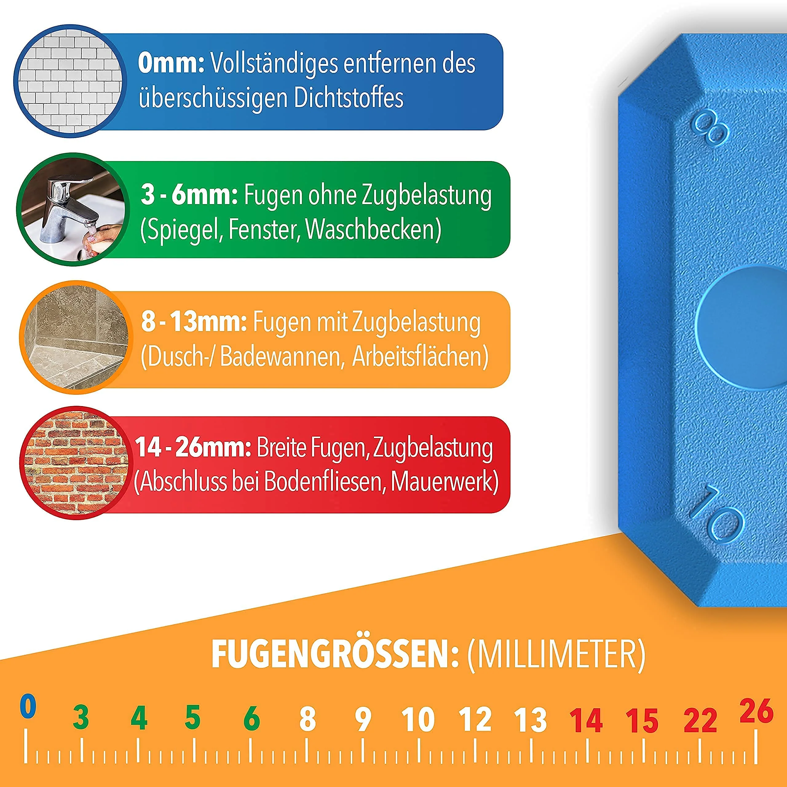 STONE REEF Silikonentferner Set Werkzeug zum silikonentfernen - Inkl. Fugenmesser, - Image 6