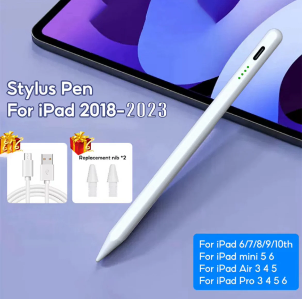 Stylus Pen für iPad USB-C Touchpen Eingabestift Weiß - Image 4