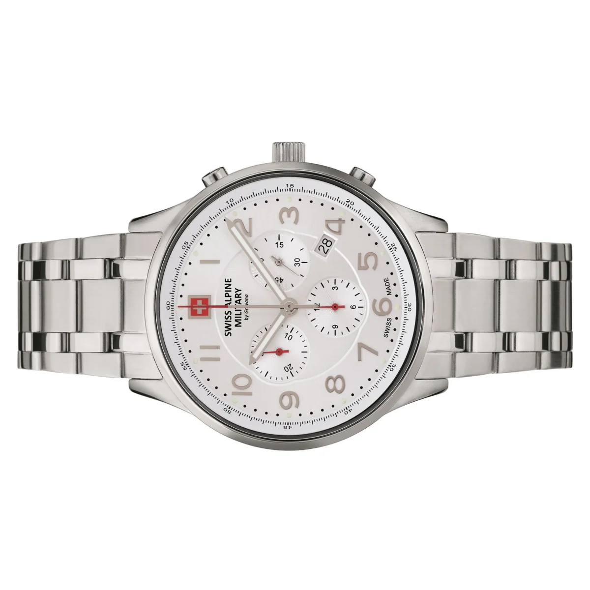 Swiss Alpine Military Herren Uhr Chronograph Analog Quarz 7084.9132SAM Edelstahl - Image 2