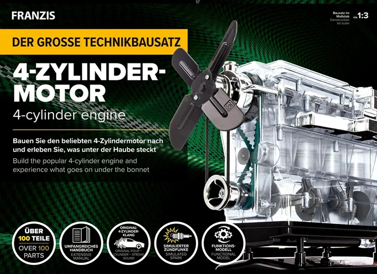 Technikbausatz 4-Zylinder-Motor – Funktionsfähiges Modell - Image 6