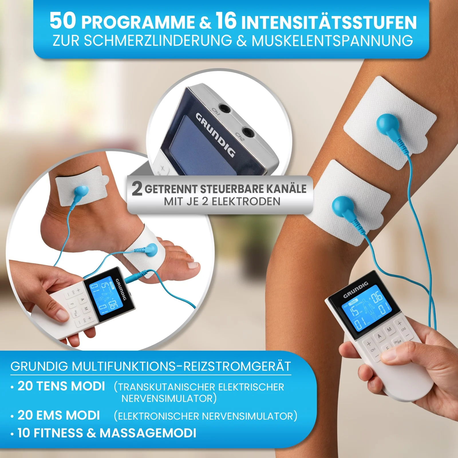 Tens Gerät Schmerztherapie Reizstromgerät Elektrostimulation - Image 5
