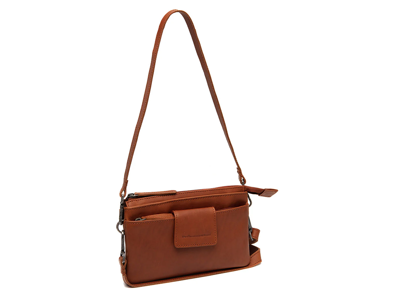 The Chesterfield Brand C48.1314 Thopson Umhängetasche Wax Pull Up Leder 31 cognac