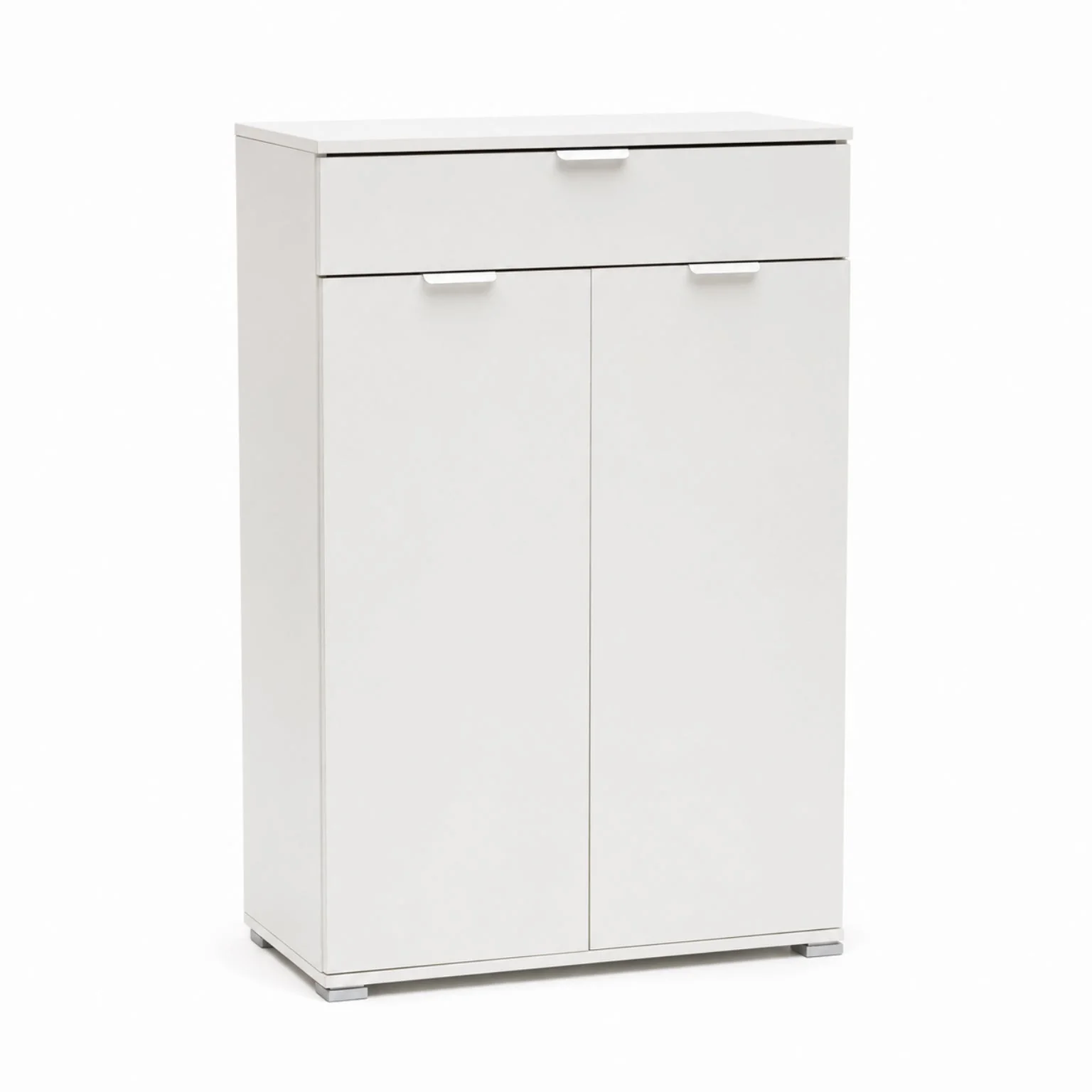 The White Stone Badezimmerschrank 2 Türen mit Schublade weiß