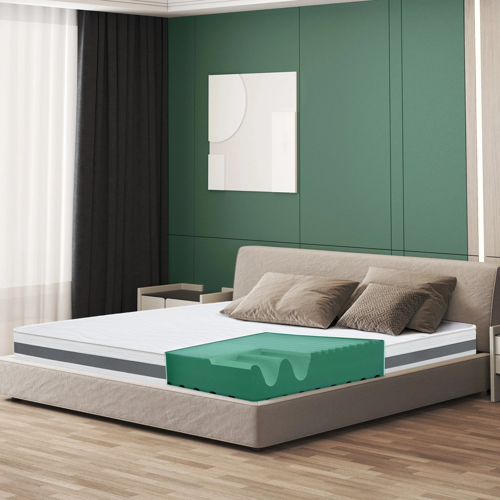 The White Stone Matratze 170x220 cm mit Antibakterieller Schaum | Höhe 16 cm - Image 2