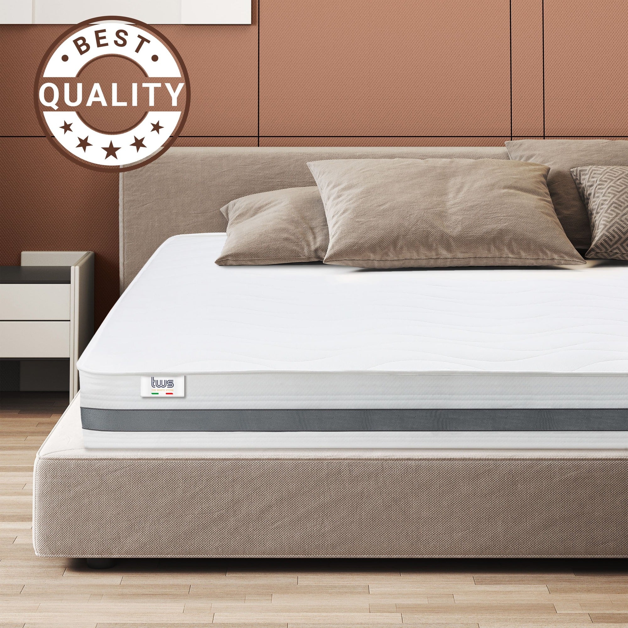 The White Stone Matratze 95x220 cm mit Antibakterieller Schaum | Höhe 25 cm - Image 146