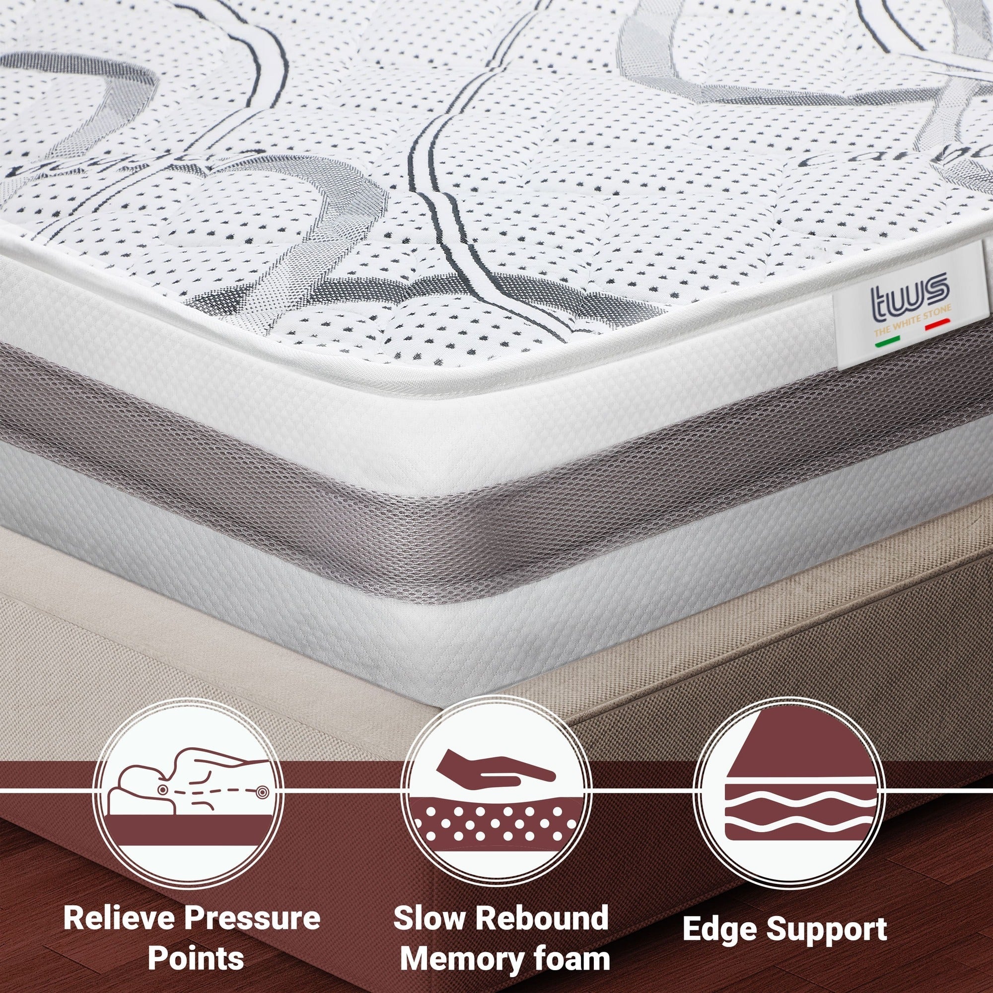 The White Stone Memory Foam Matratze 145x180 cm Höhe 27 cm - Image 6