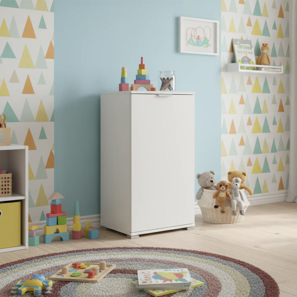 The White Stone Unterschrank 1 Tür Weiß | Moderner Platzsparschrank mit Einstellbarem Regal - Image 7