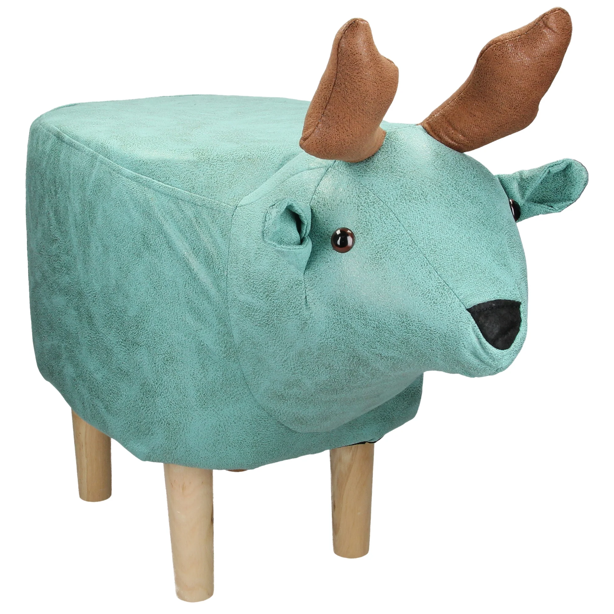 Tierhocker Elch 69x31x48 cm türkis aus Kunstleder WOMO-Design