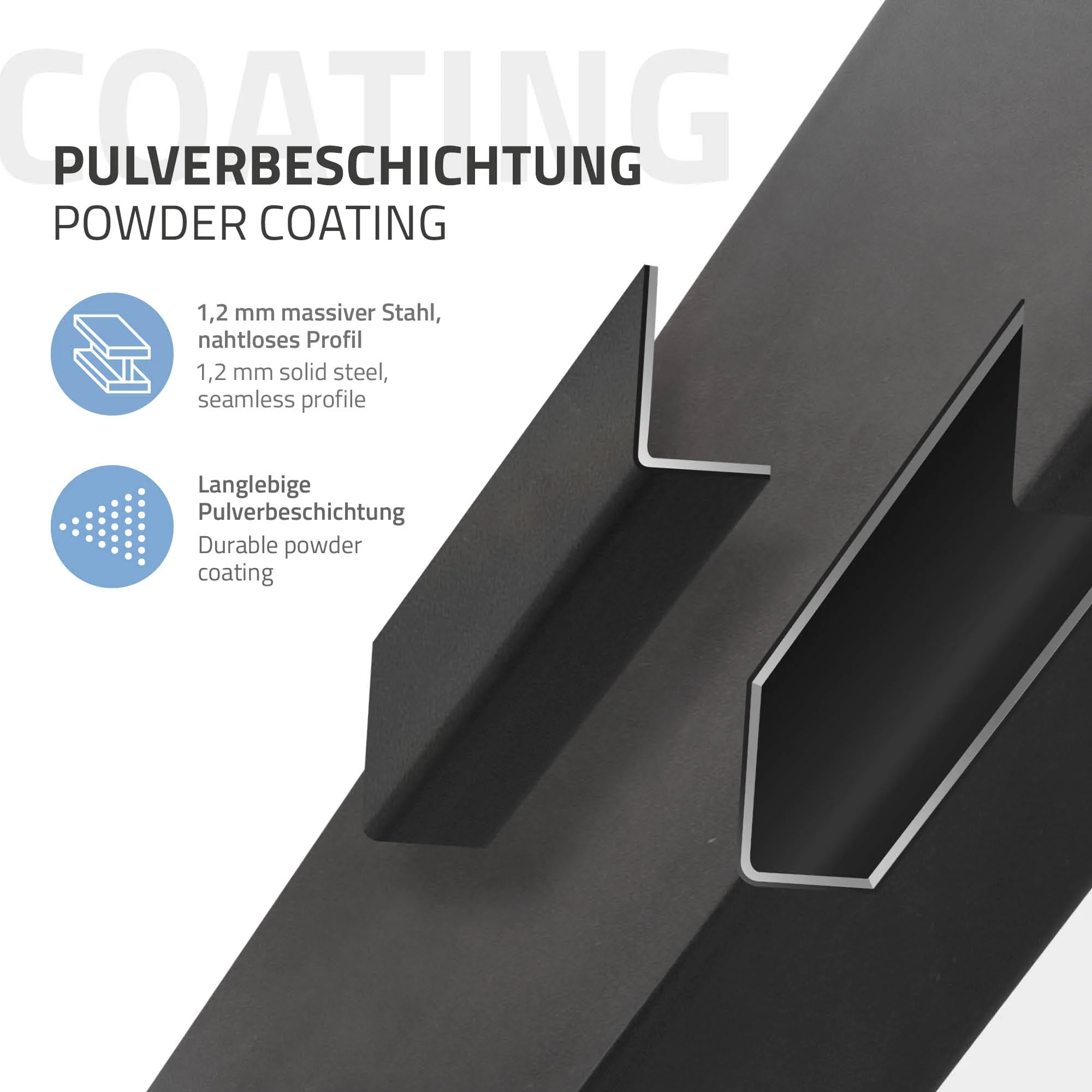 Tischbeine 4er Set I-Design, Vierkantprofil 8x8 cm, Stahl, Industrial, eckig, Metall, verstellbar - Image 40