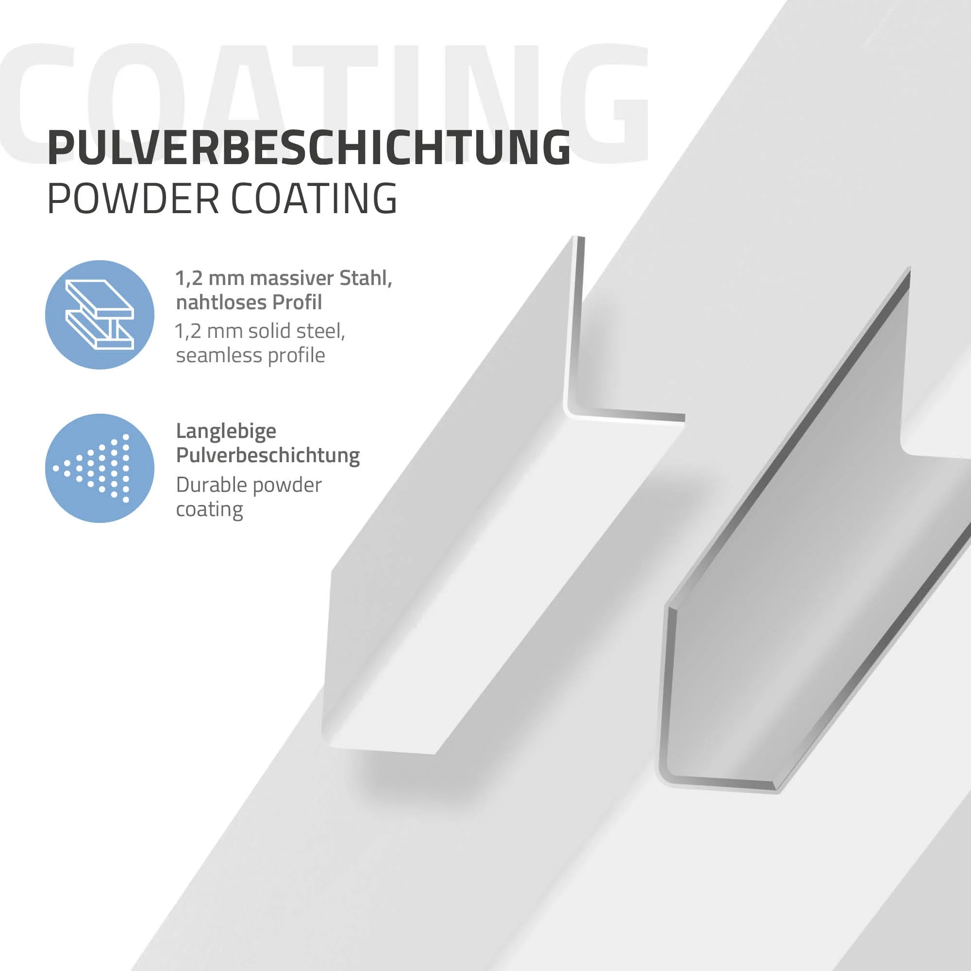 Tischbeine 4er Set I-Design, Vierkantprofil 8x8 cm, Stahl, Industrial, eckig, Metall, verstellbar - Image 94