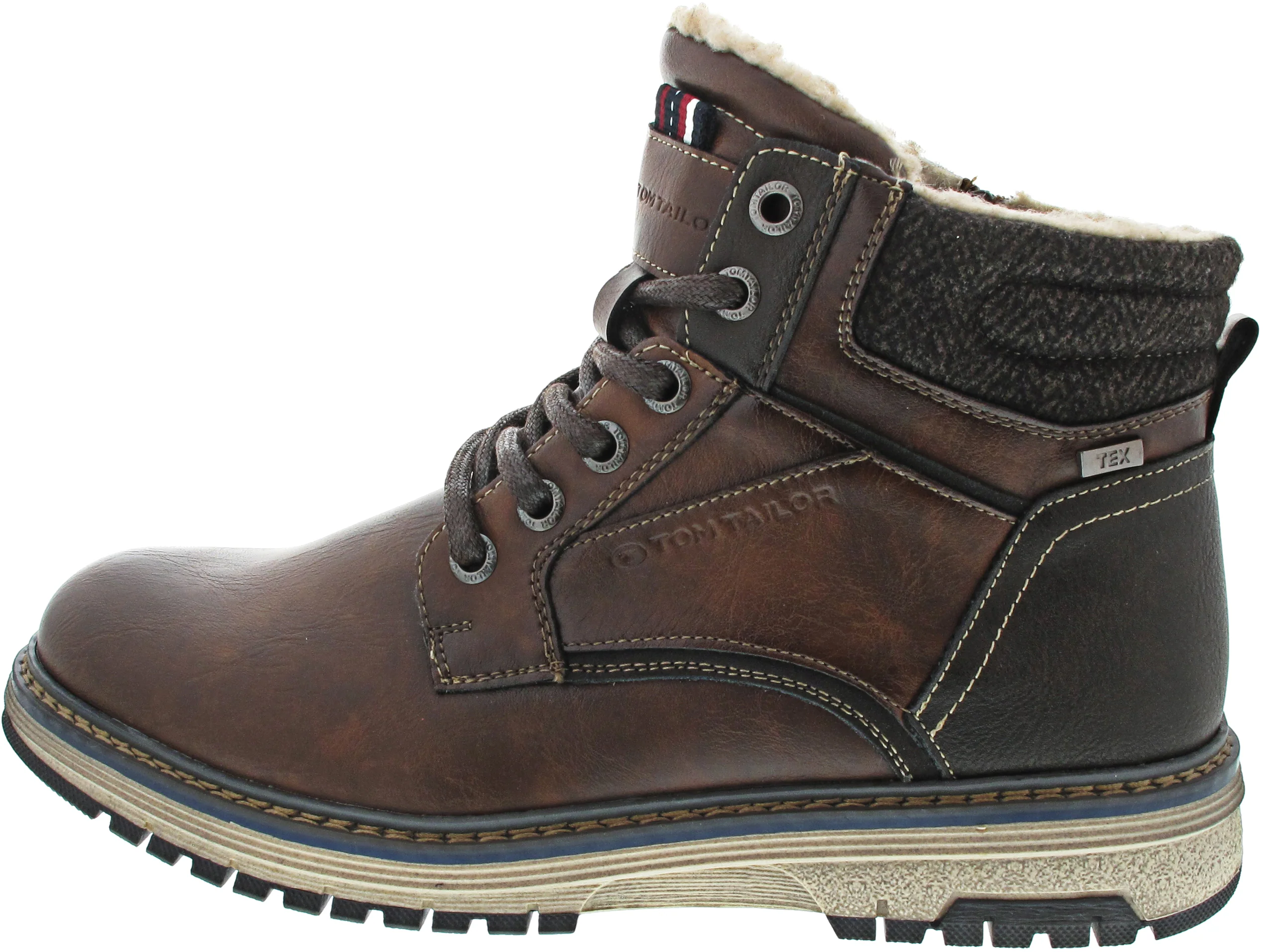 Tom Tailor Schnürstiefel Braun