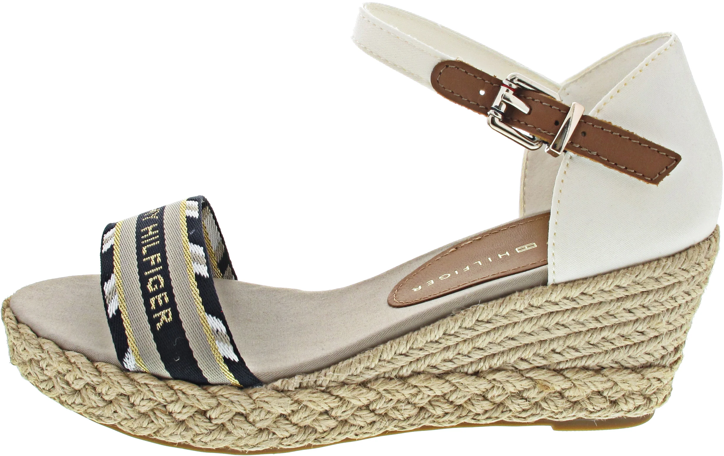 Tommy Hilfiger Corporate Webbing Low Wed Sandalette Beige